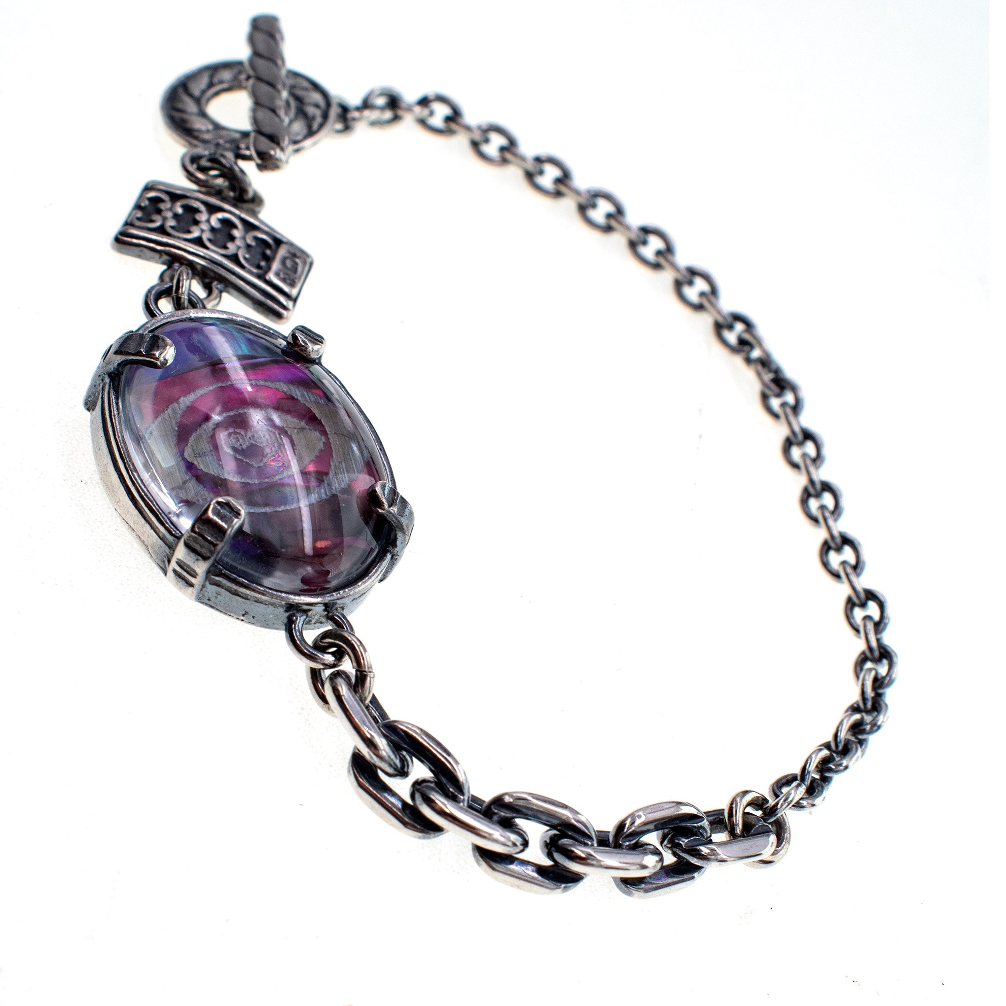 Purple Eye Bracelet – Sterling Silver – Gem Kingdom