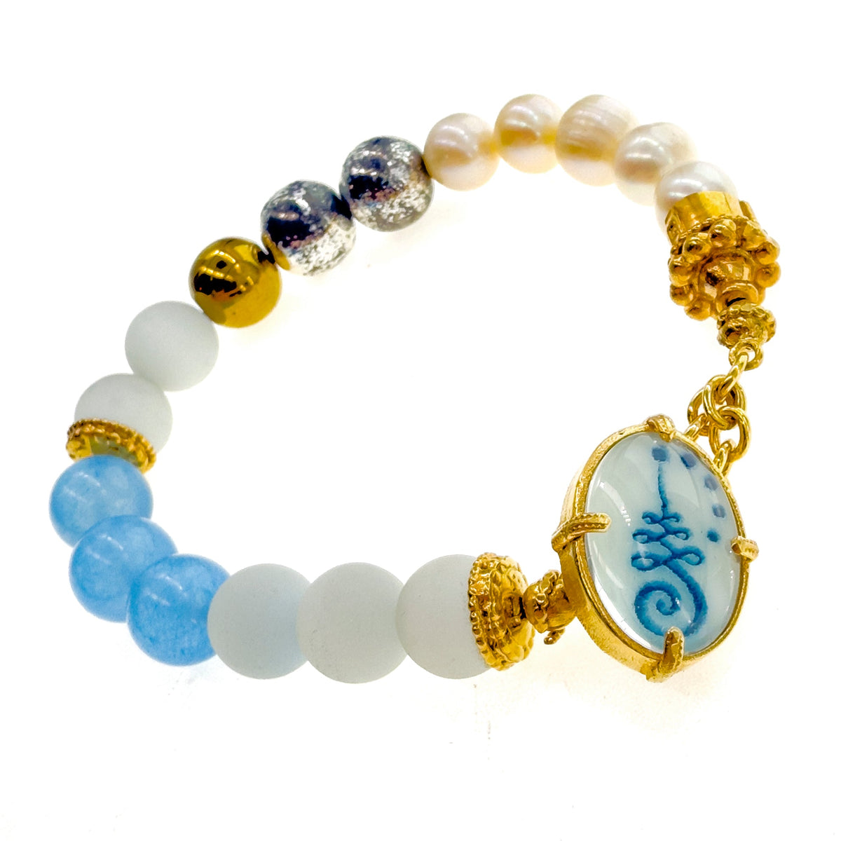Blue Solace Bracelet – Gold Plated – Gem Kingdom