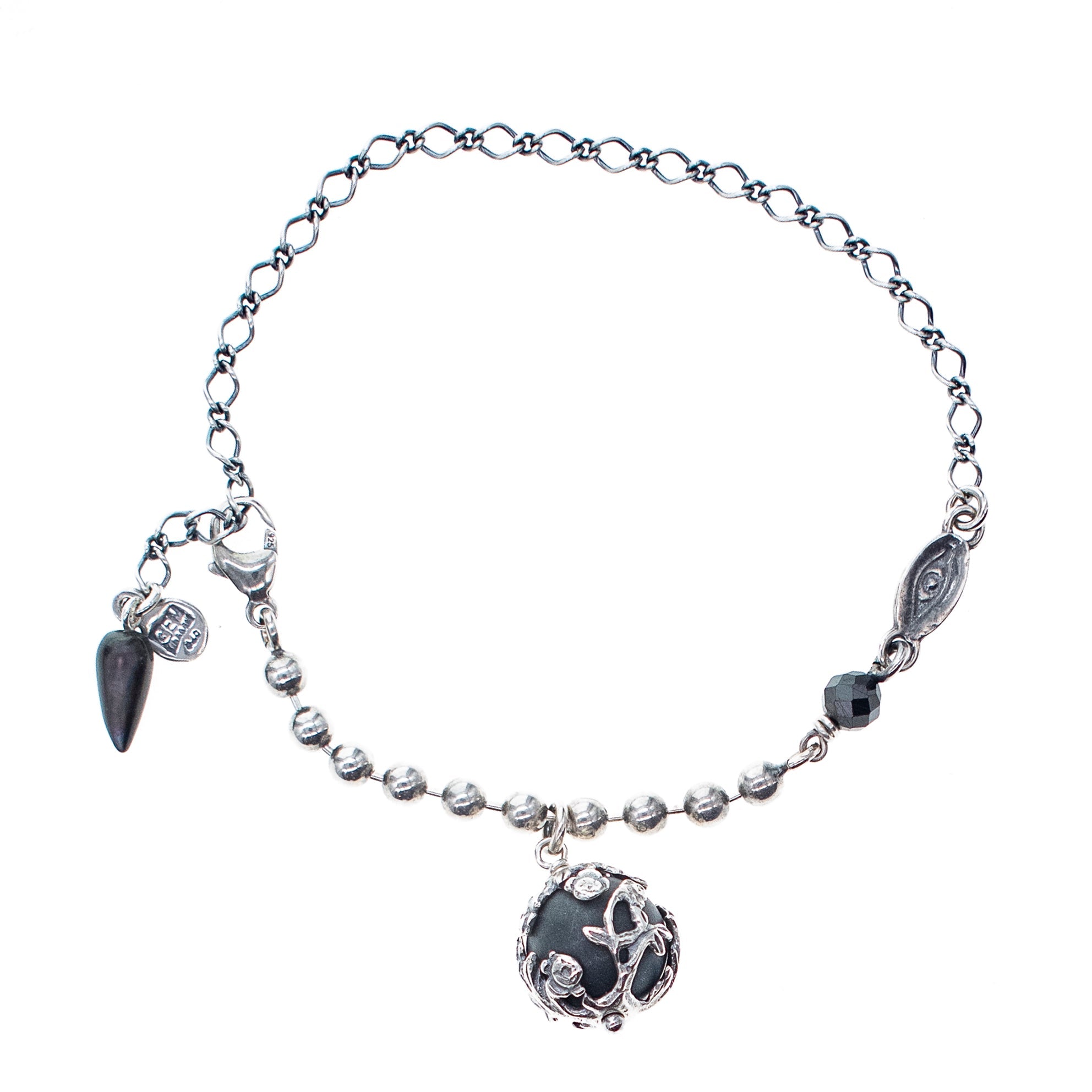 Black Onyx Drop Bracelet – Sterling Silver – Gem Kingdom