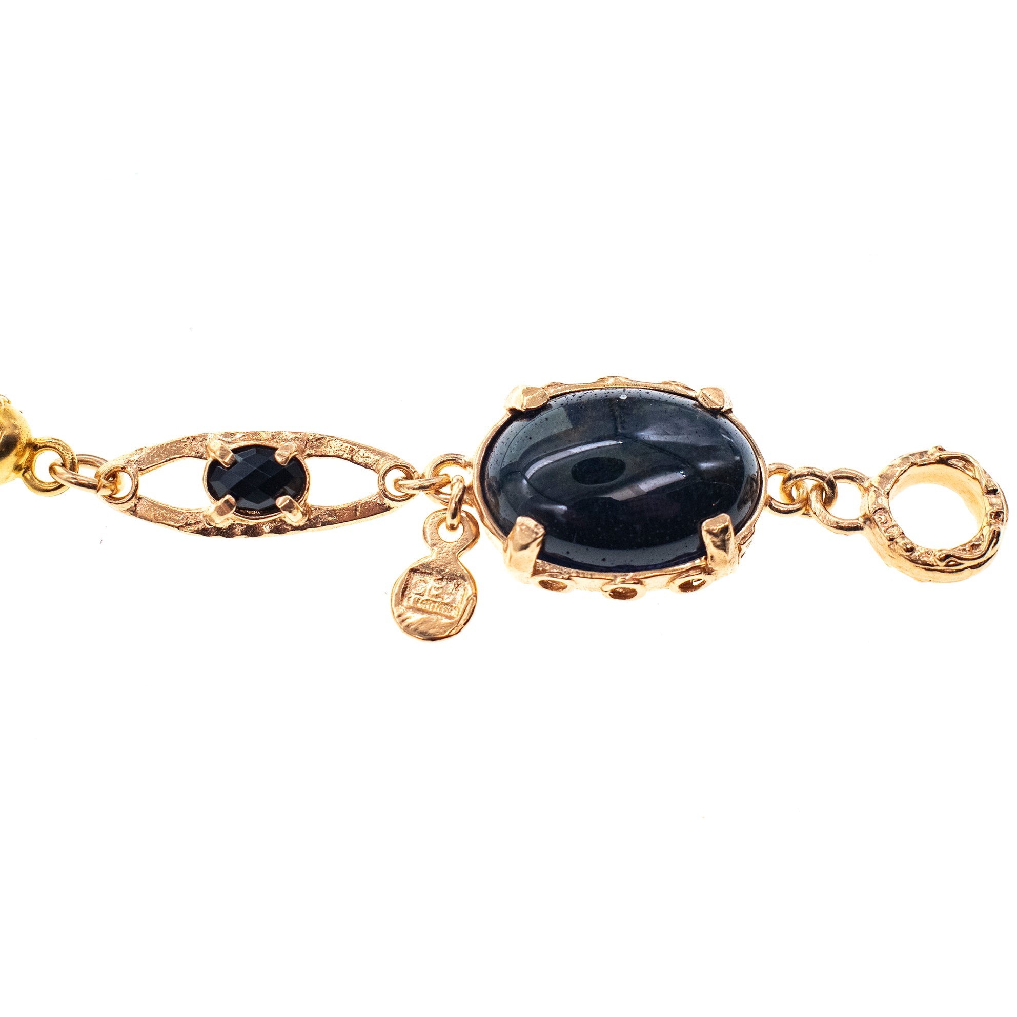 Matte Black Onyx Tigereye Bracelet – Gold Plated – Gem Kingdom