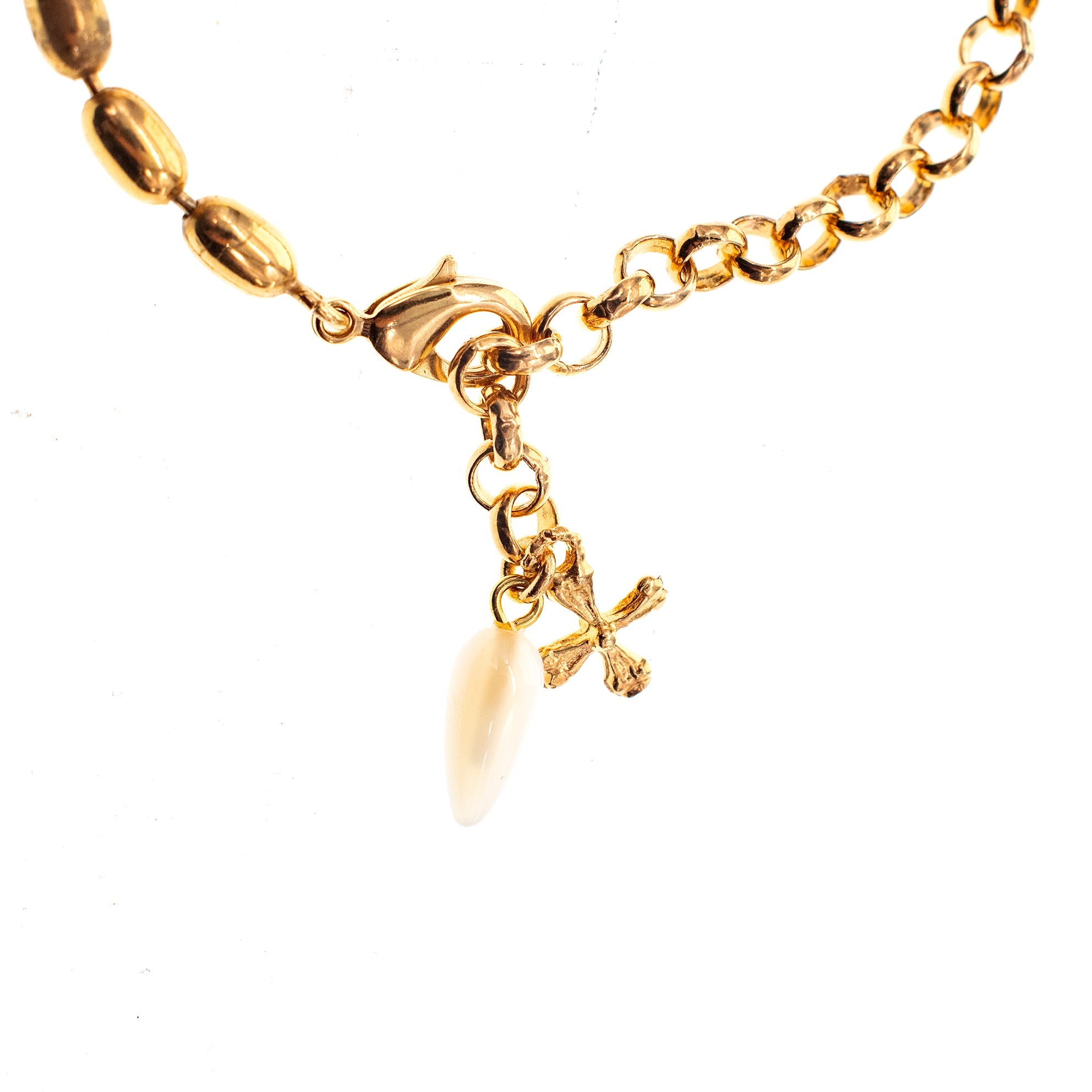White Royal Orb Bracelet – Gold Plated – Gem Kingdom