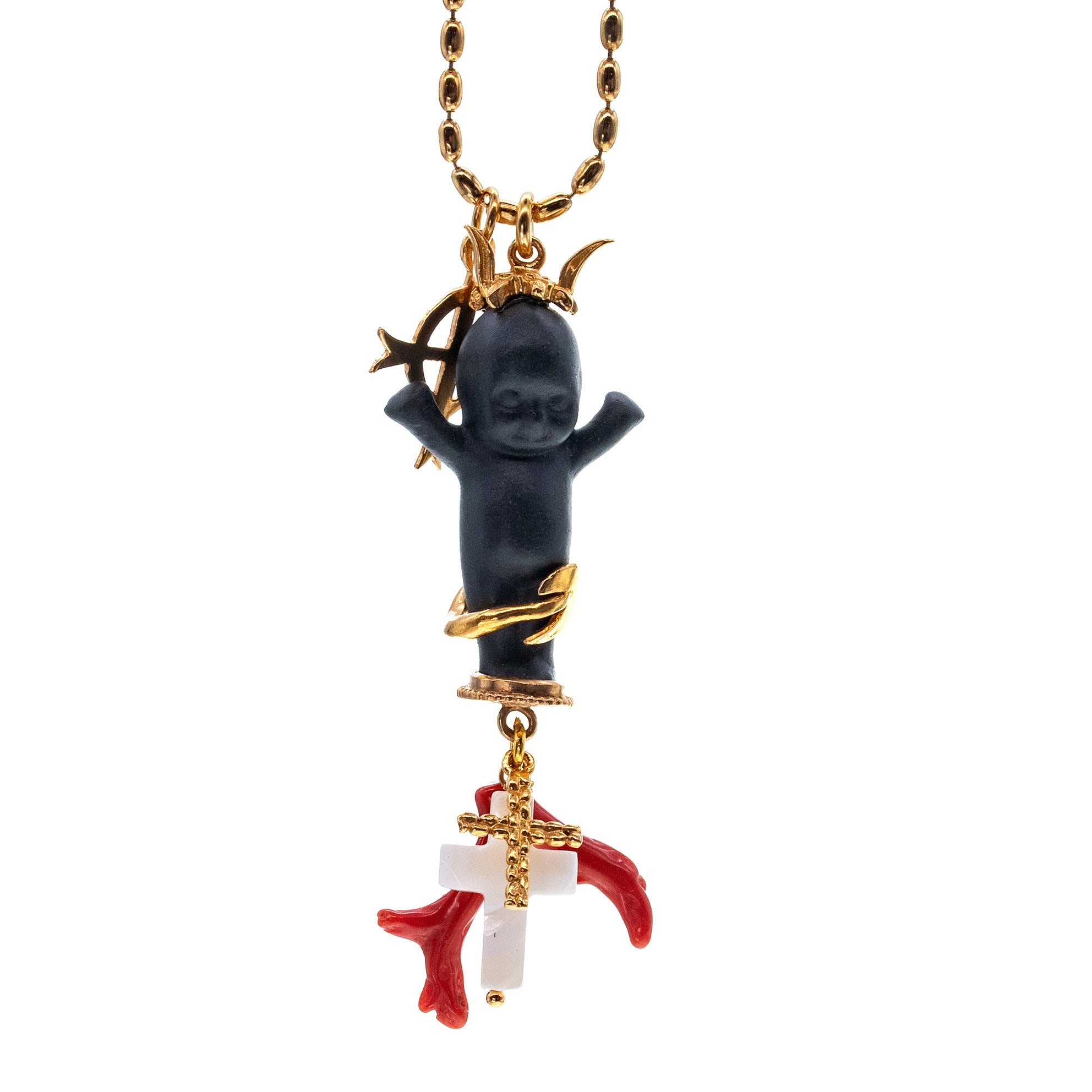 Jezabella Black And Gold Necklace – Gold Plated – Gem Kingdom