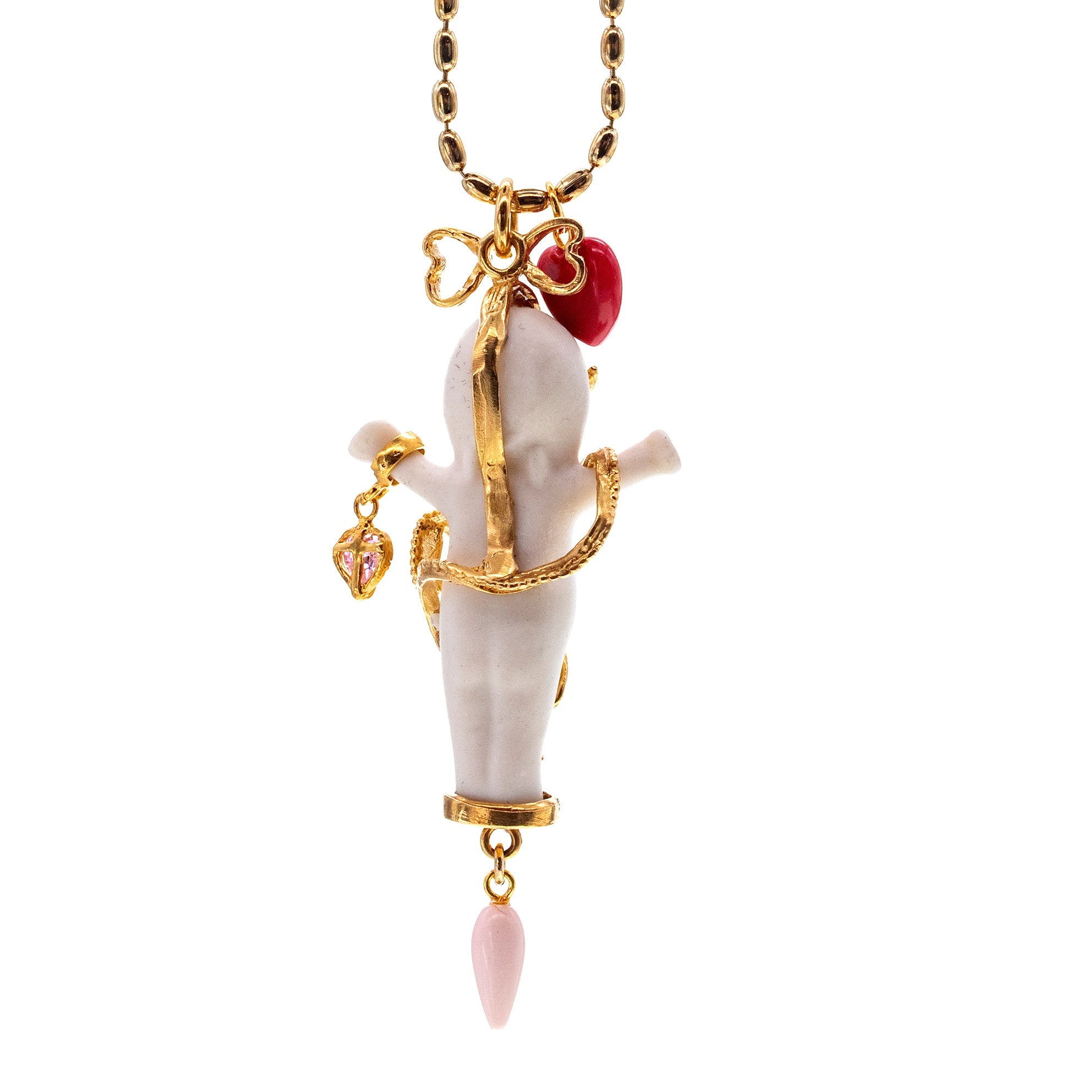 It's A Girl! White And Gold Necklace – Gold Plated – Gem Kingdom
