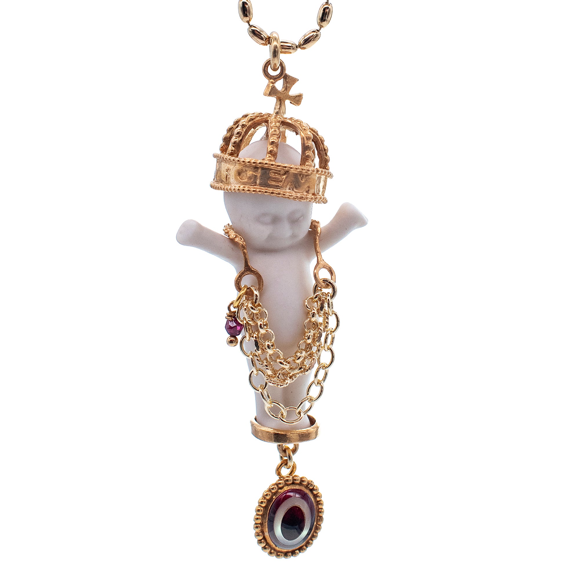 Gem Baby White And Gold Necklace – Gold Plated – Gem Kingdom