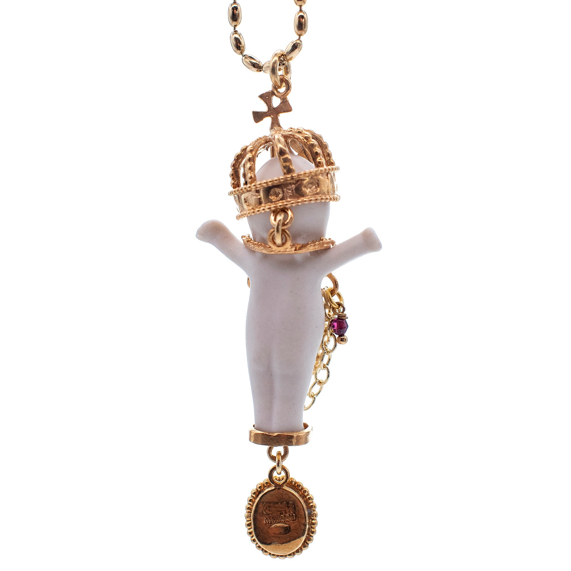 Gem Baby White And Gold Necklace – Gold Plated – Gem Kingdom