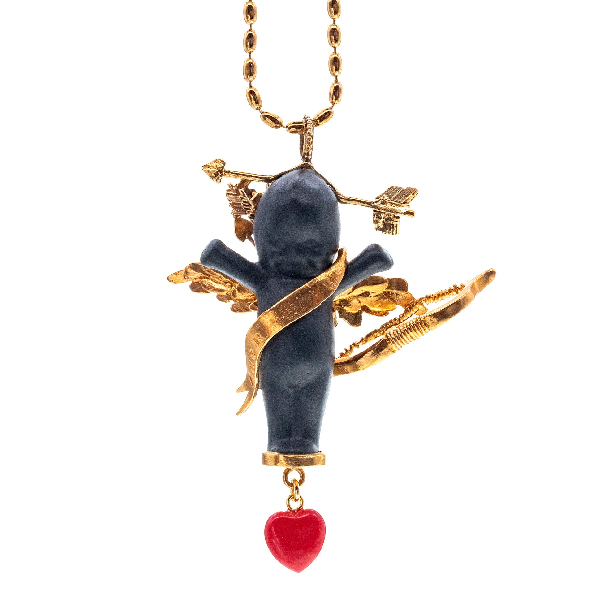 Amor Black And Gold Necklace – Gold Plated – Gem Kingdom
