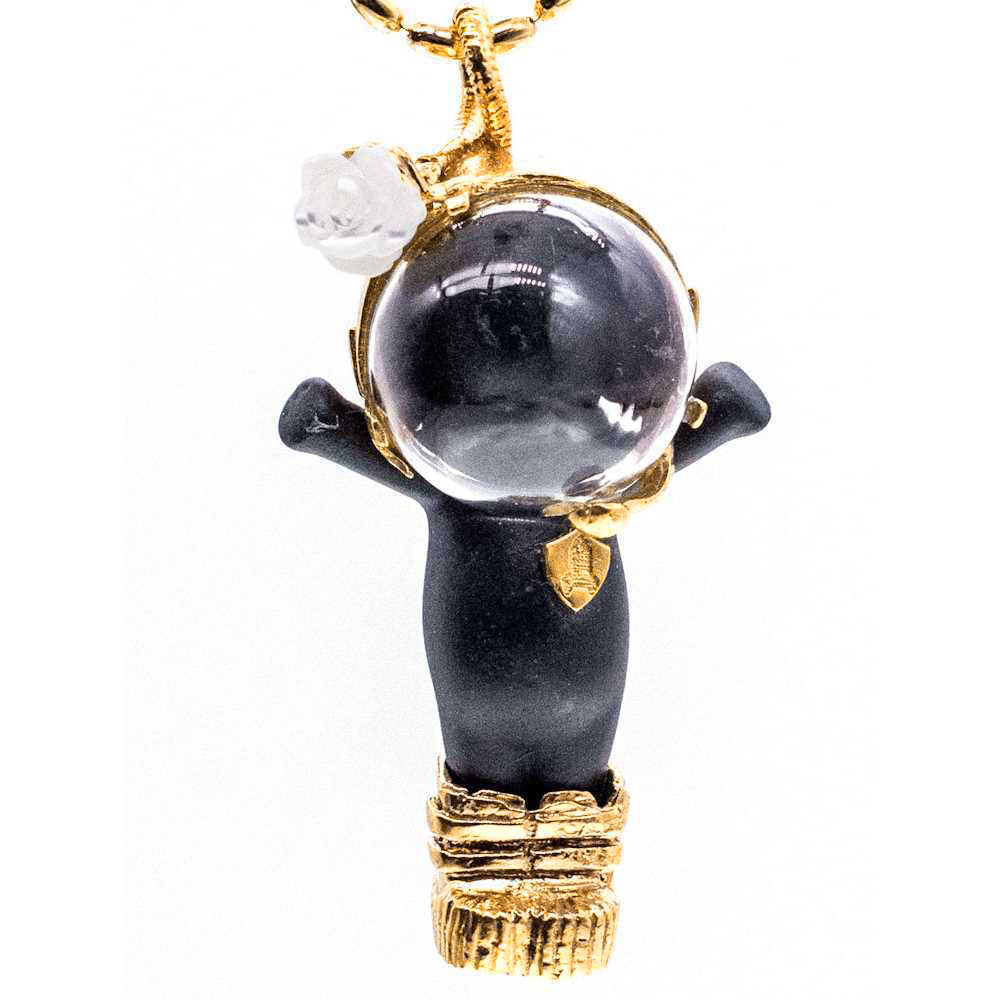 Major Tom Black And Gold Necklace – Gold Plated – Gem Kingdom