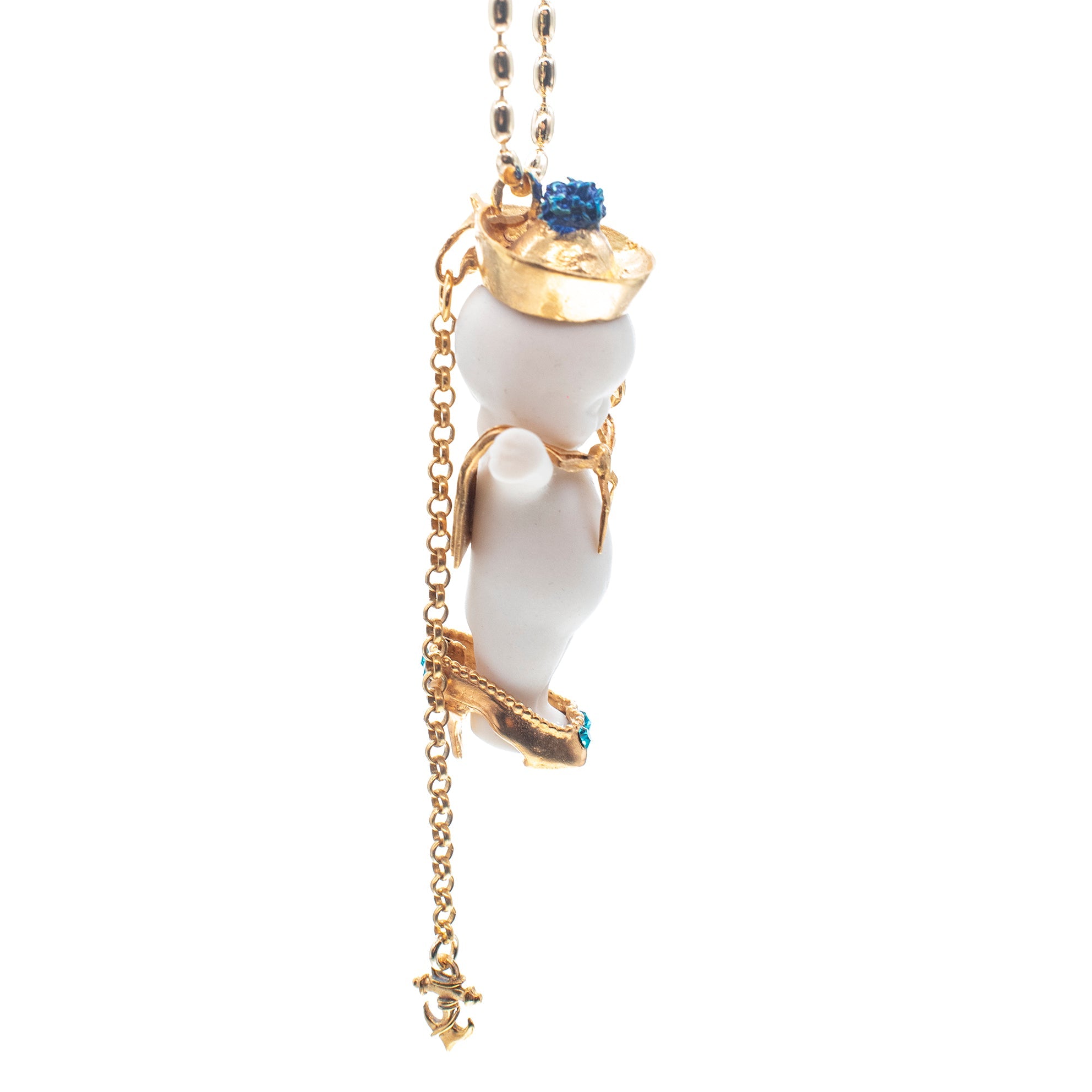 Little Sailor White And Gold Necklace – Gold Plated – Gem Kingdom