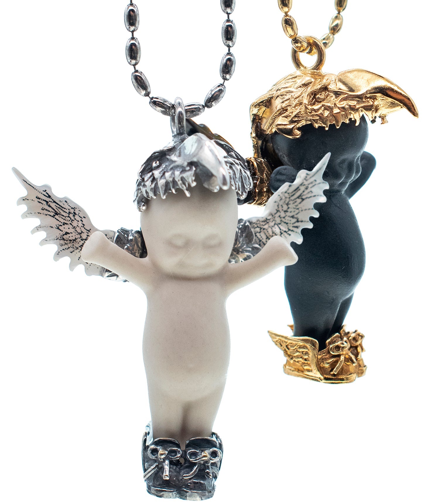 Phoenix White And Silver Necklace – Sterling Silver – Gem Kingdom