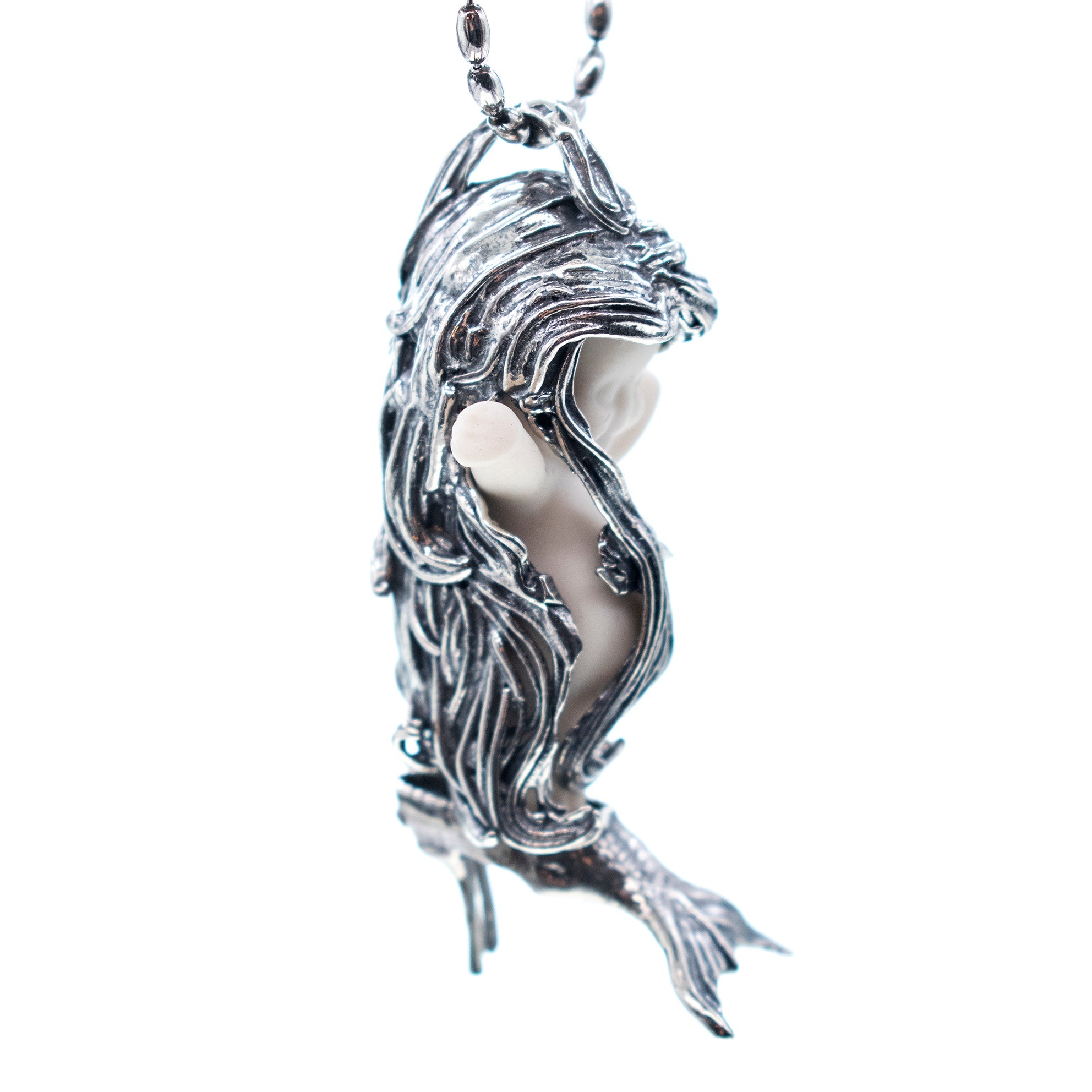 Flipper White And Silver Necklace – Sterling Silver – Gem Kingdom