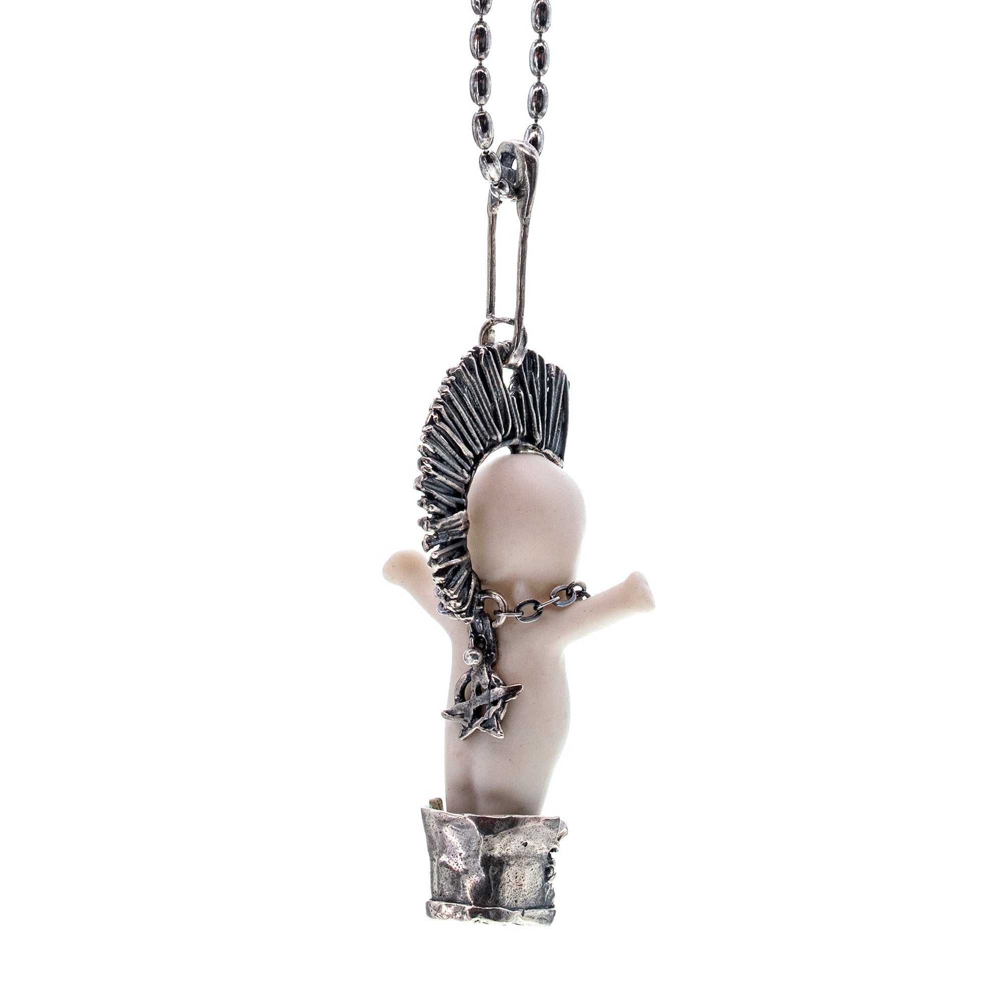 Little Sid White And Silver Necklace – Sterling Silver – Gem Kingdom
