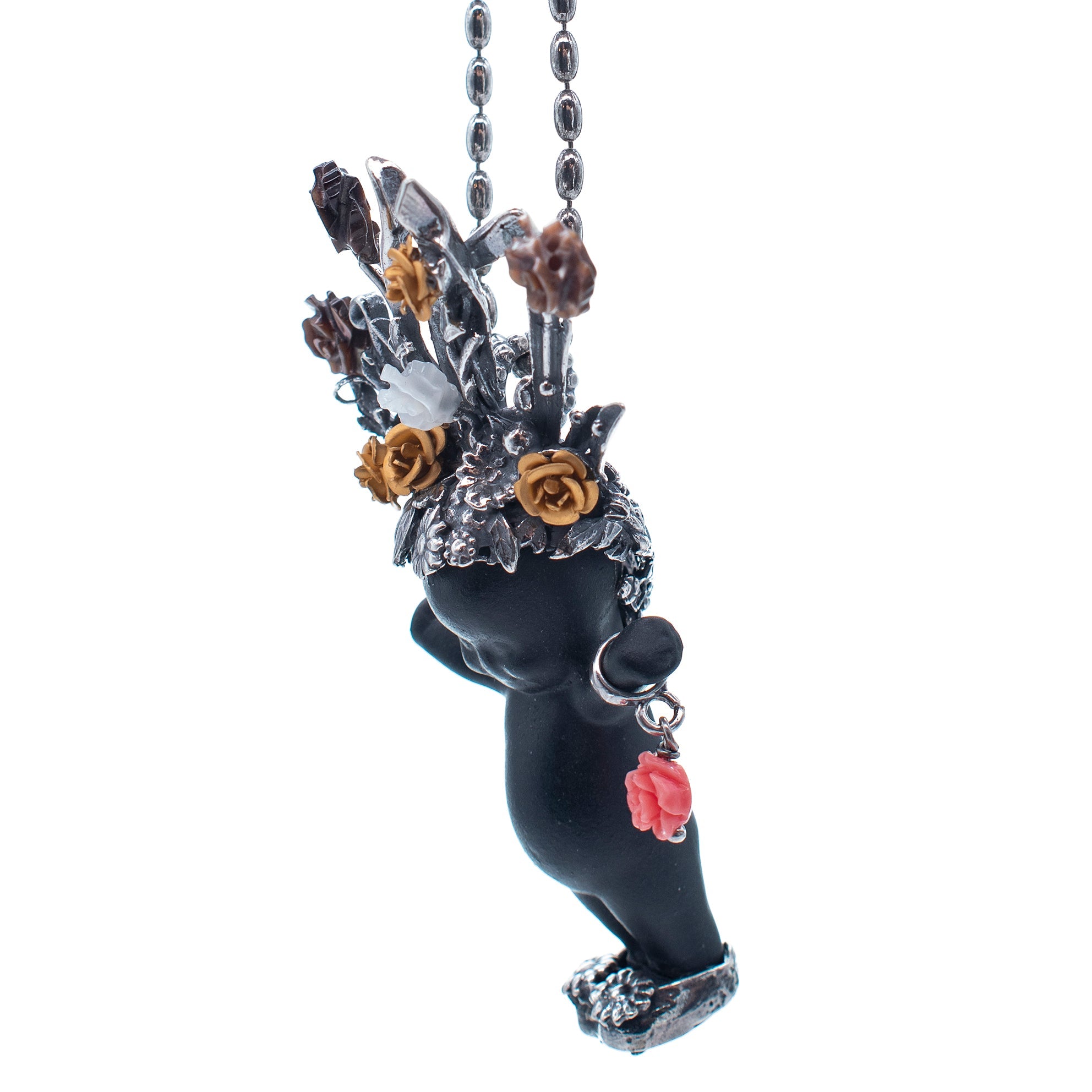 Whole Lotta Rosie Black And Silver Necklace – Sterling Silver – Gem Kingdom