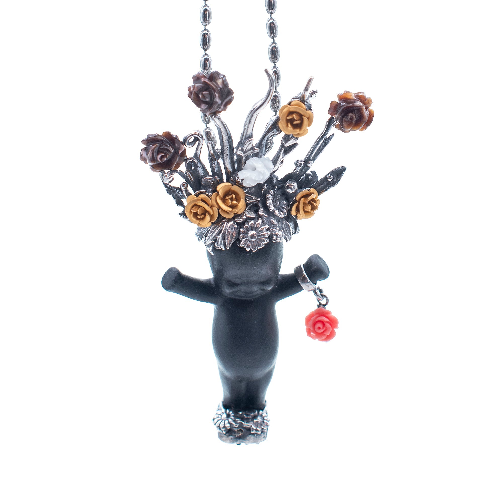 Whole Lotta Rosie Black And Silver Necklace – Sterling Silver – Gem Kingdom