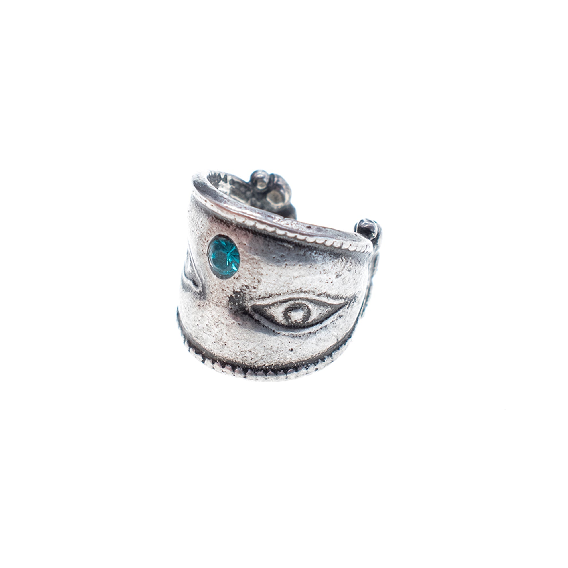 Eye See You Sterling Silver Ear Cuff – Sterling Silver – Gem Kingdom