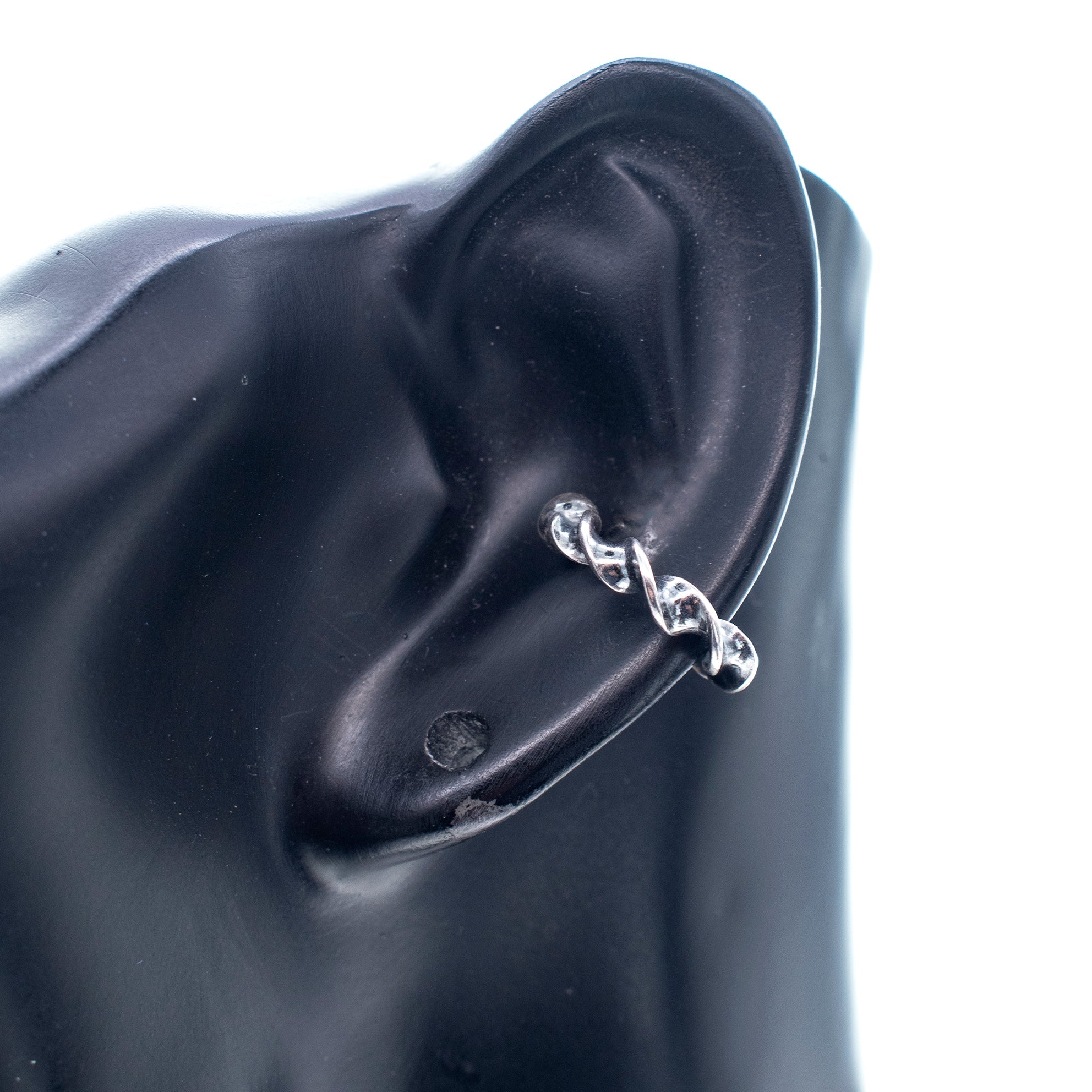Corkscrew Sterling Silver Ear Cuff – Sterling Silver – Gem Kingdom