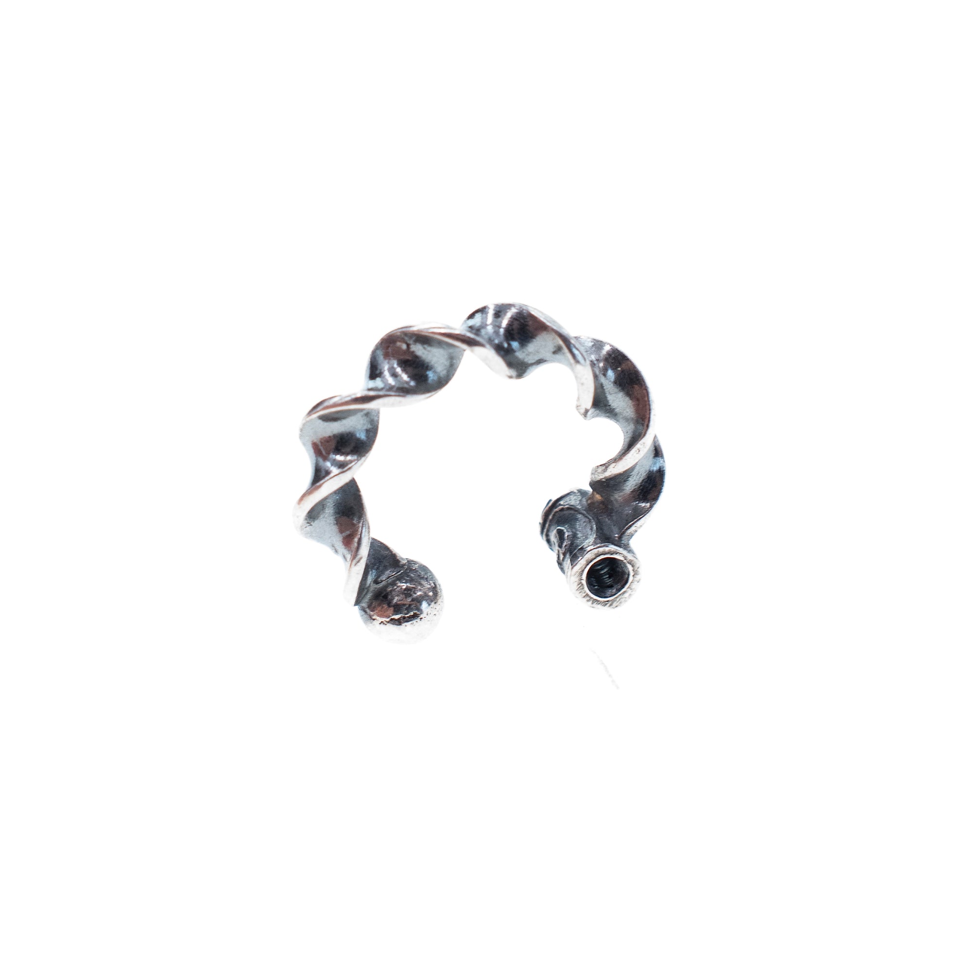Corkscrew Sterling Silver Ear Cuff – Sterling Silver – Gem Kingdom