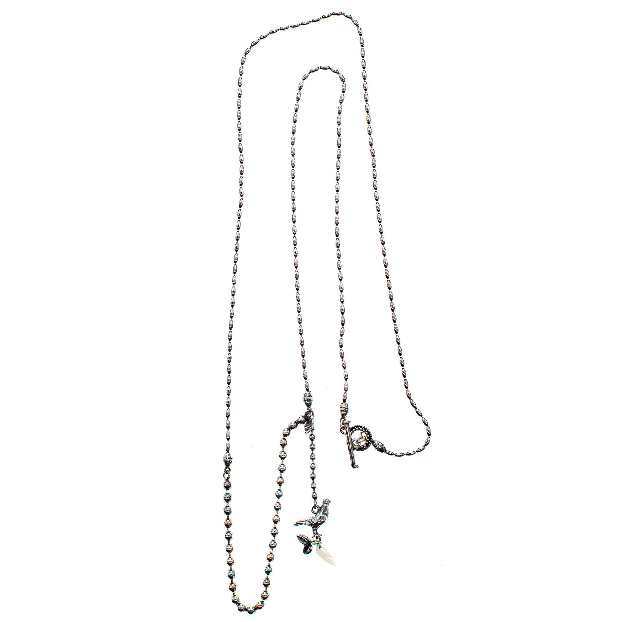 Duif Ketting  Zilver Witte pegel