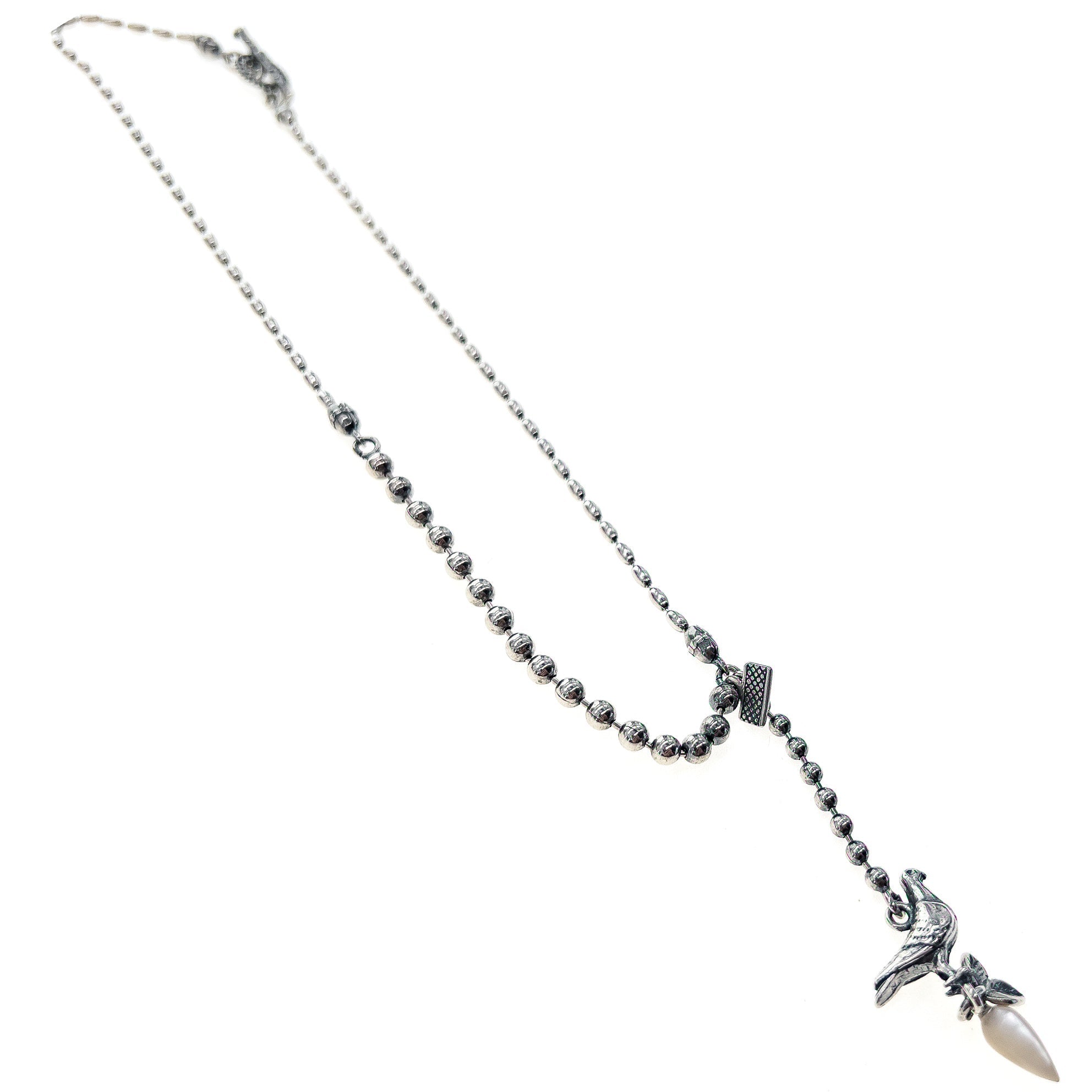 Silver Dove Necklace With White Mother Of Pearl – Sterling Silver – Gem Kingdom