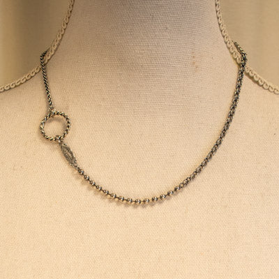 Gemengde Schakel Zilveren Ketting – Sterling Zilver – Gem Kingdom
