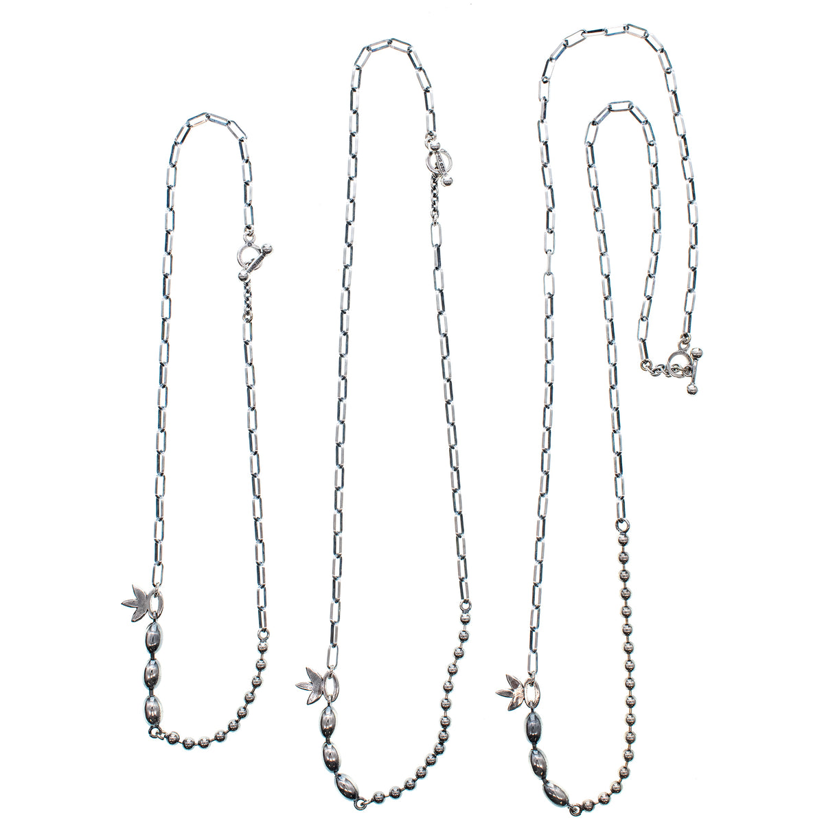 Asymmetrische Zilveren Ketting Met Blad – Sterling Zilver – Gem Kingdom