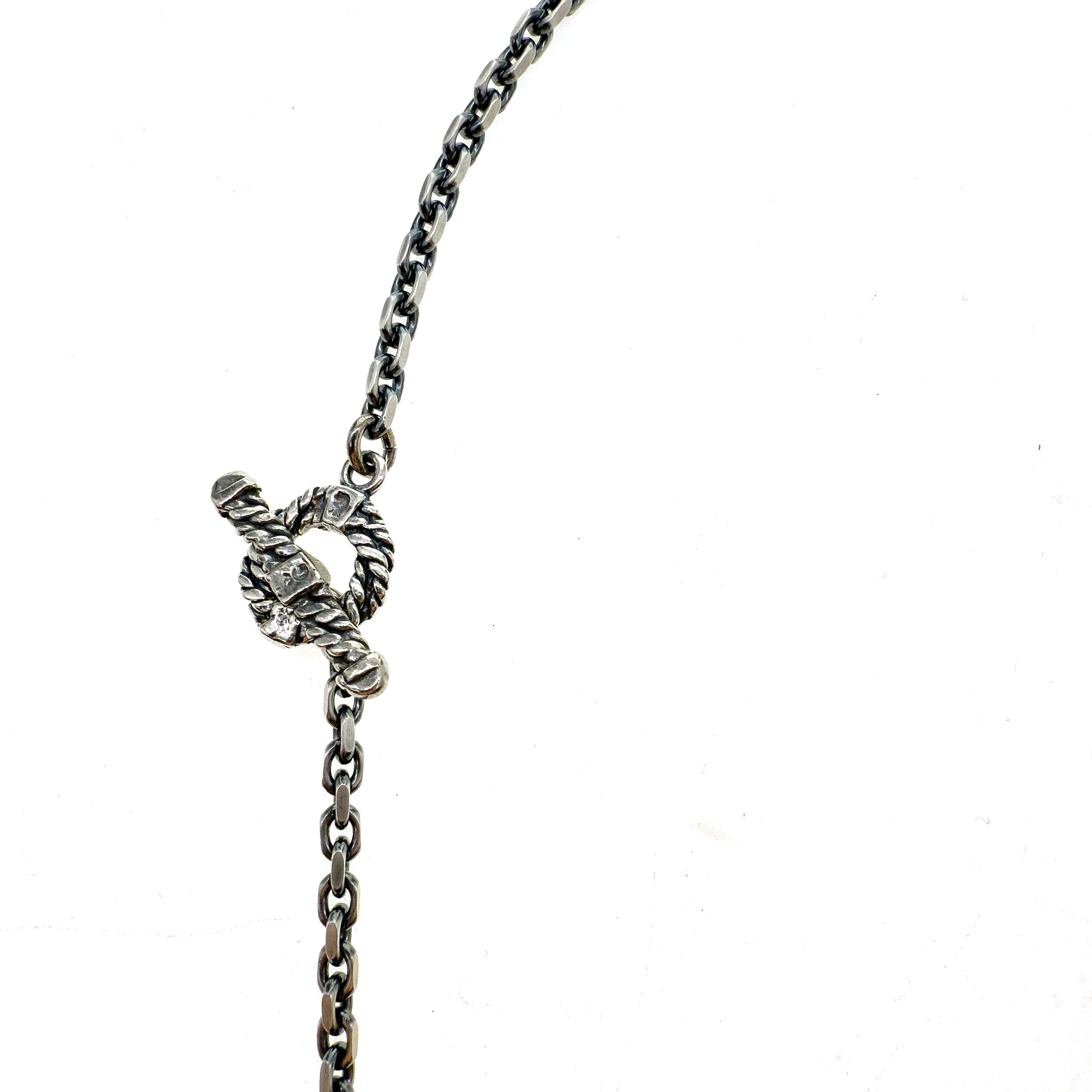 Textured Toggle Sterling Silver Chain Necklace – Sterling Silver – Gem Kingdom