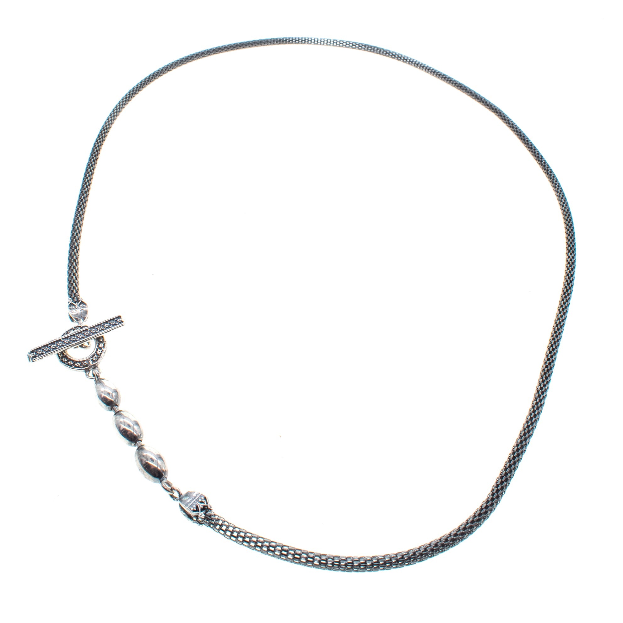 Silver Olive And Mesh Chain – Sterling Silver – Gem Kingdom
