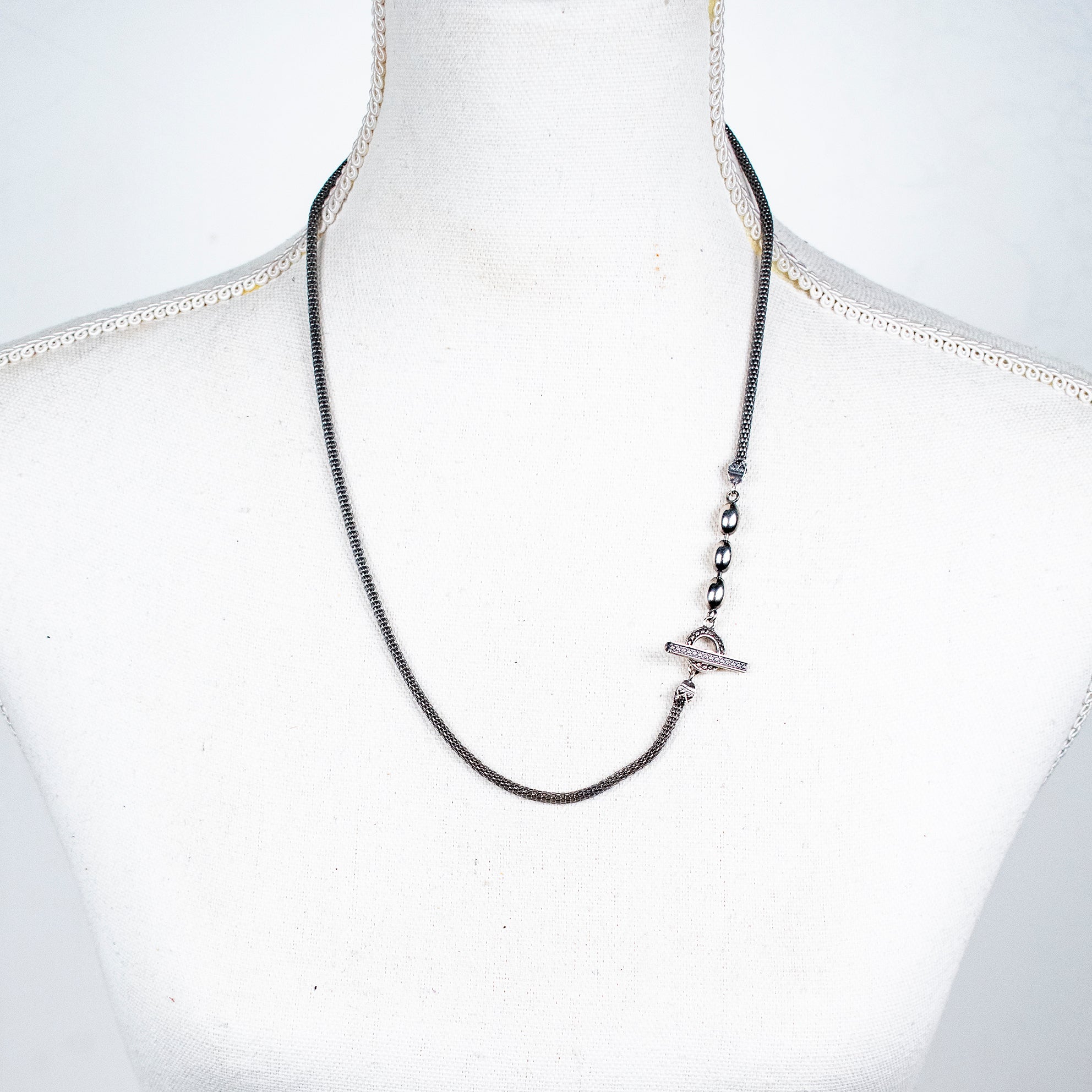Silver Olive And Mesh Chain – Sterling Silver – Gem Kingdom