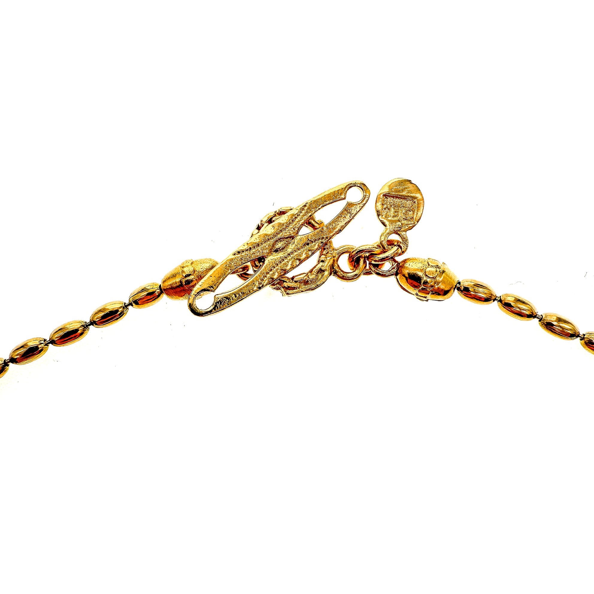 Mixed Link Leaf Charm Necklace – Gold Plated – Gem Kingdom