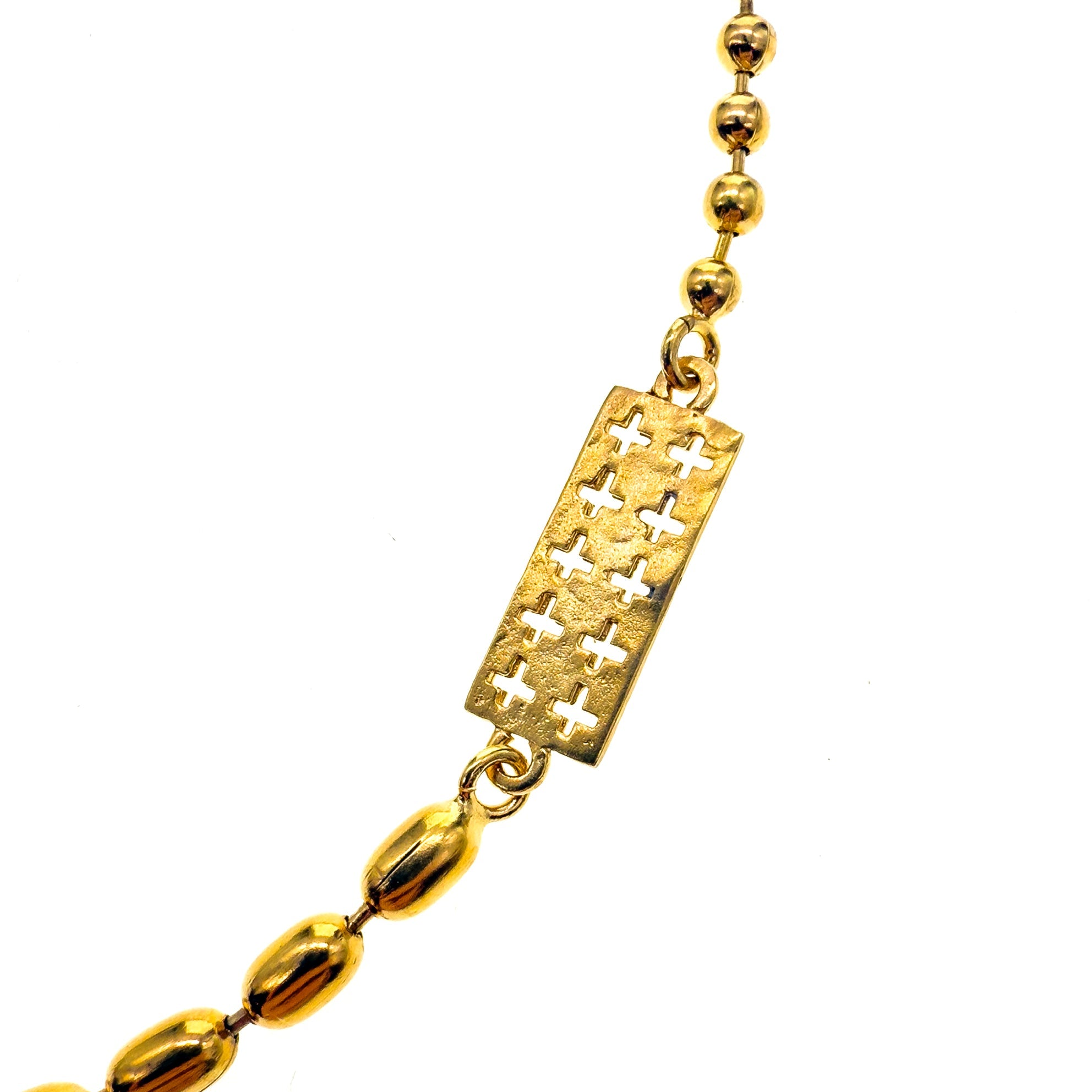 Textured Cross Bar Chain – Gold Plated – Gem Kingdom