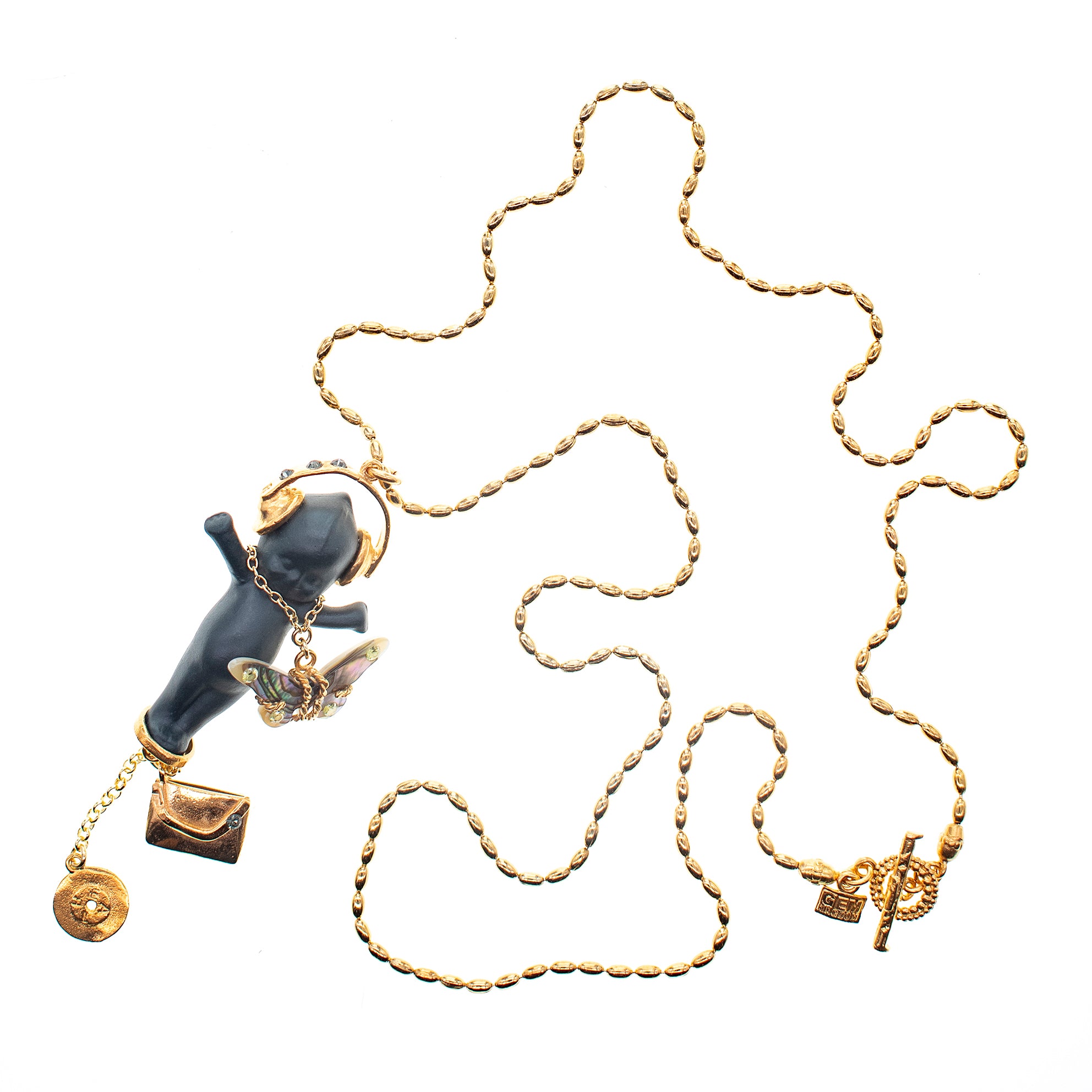 "DJ Party Baby" Ketting Zwart En Goud