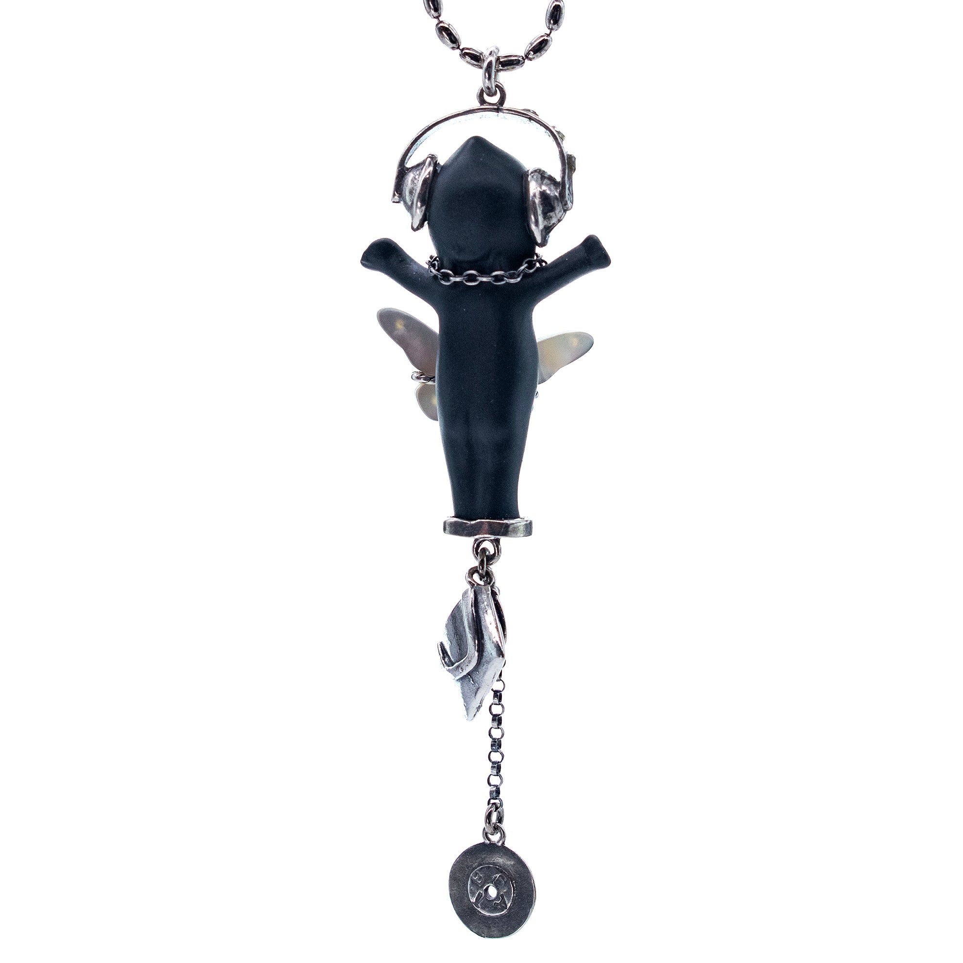 DJ Party Baby Black And Silver Necklace – Sterling Silver – Gem Kingdom