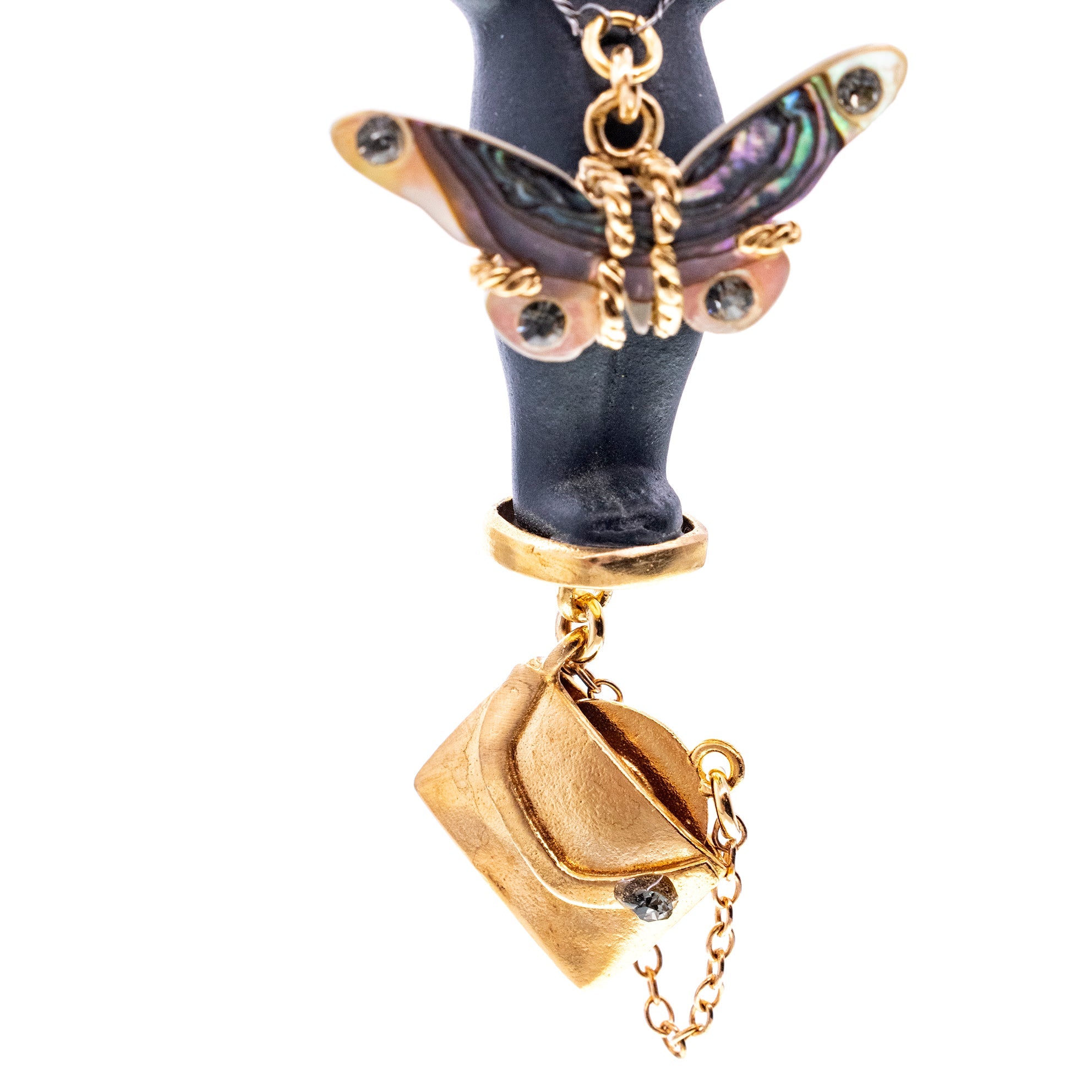 DJ Party Baby Black And Gold Necklace – Gold Plated – Gem Kingdom