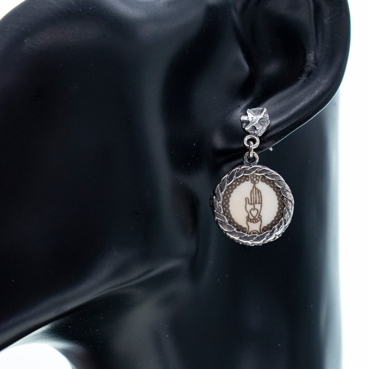 Back to the Future Symbol Earrings White – Sterling Silver – Gem Kingdom