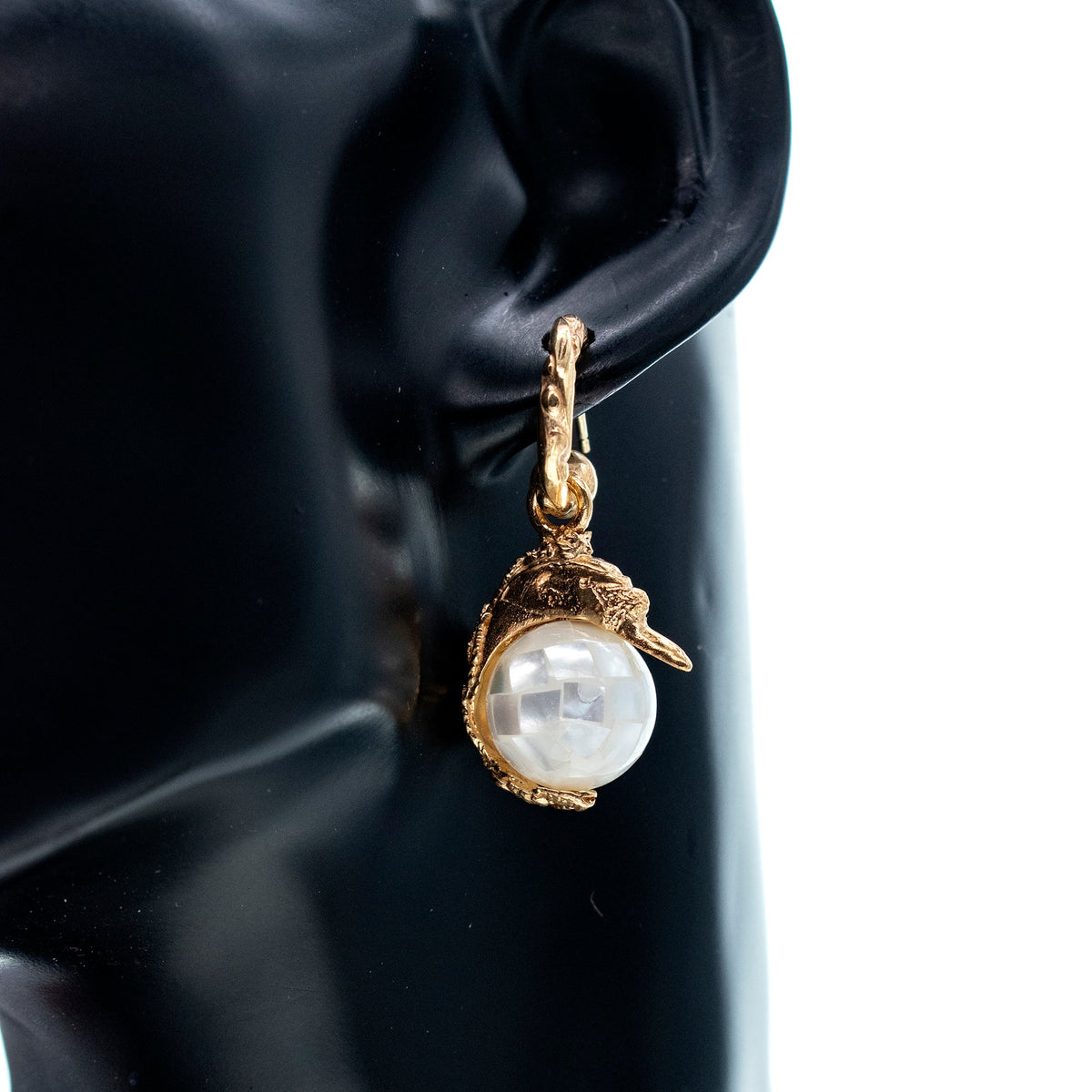 Zwaan Oorbellen Wit – 18K Verguld – Gem Kingdom