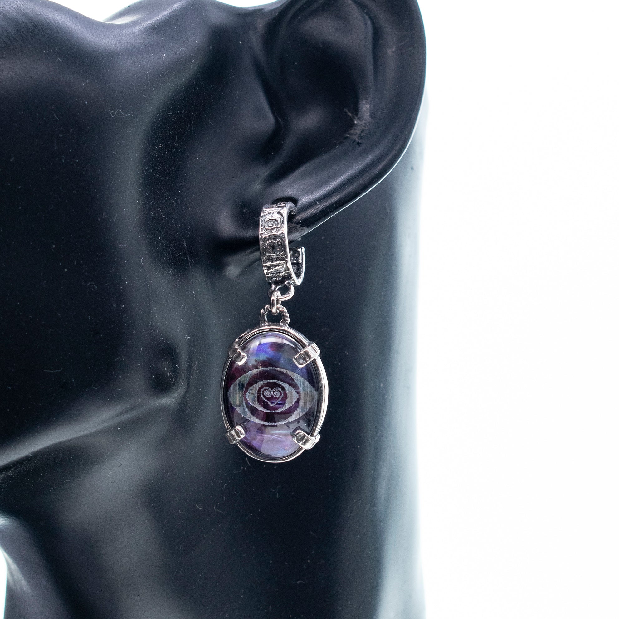 Purple Eye Earrings – Sterling Silver – Gem Kingdom