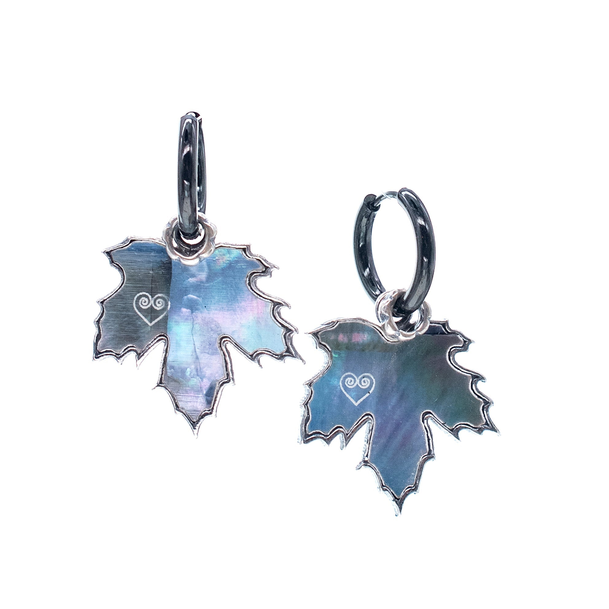 Grey Leaf Earrings – Sterling Silver – Gem Kingdom