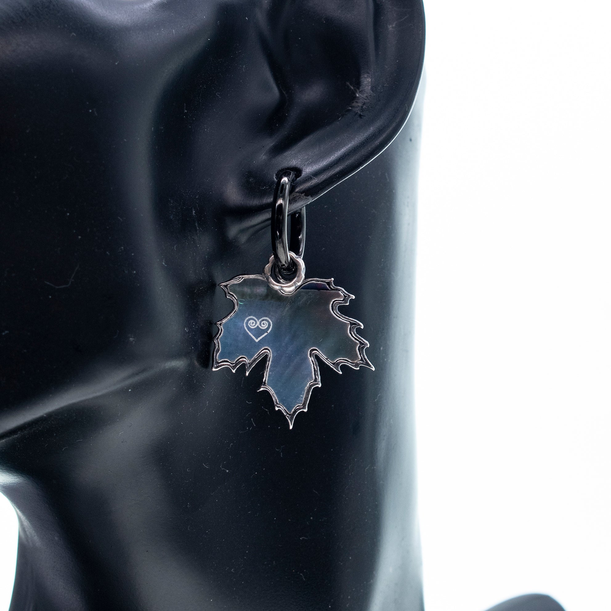 Grey Leaf Earrings – Sterling Silver – Gem Kingdom