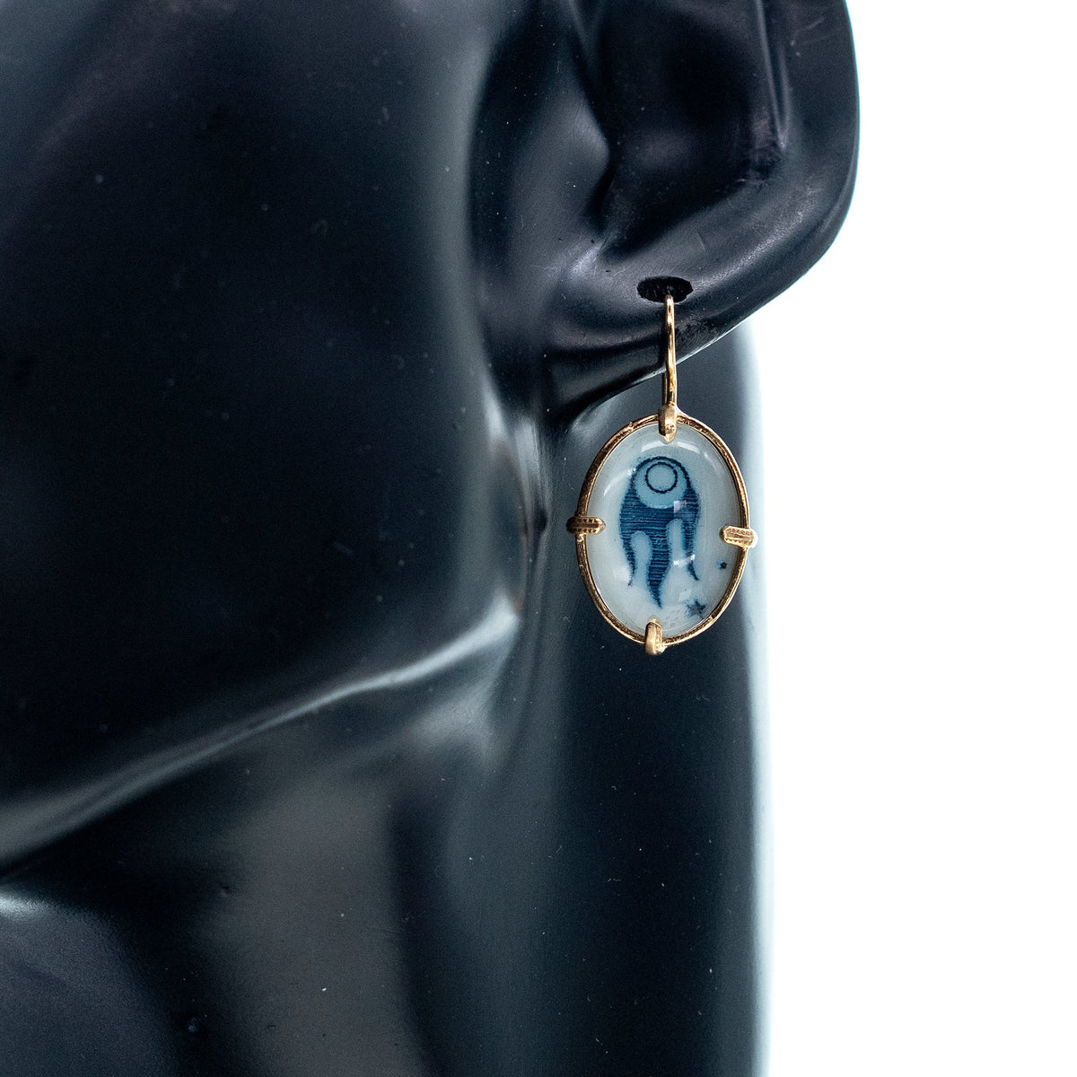 Cosmic Oorbellen Blauw – 18K Verguld – Gem Kingdom