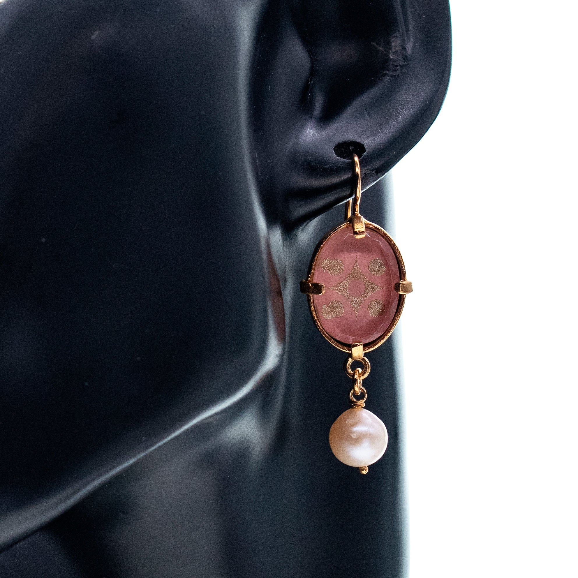 Glaskristal Oorbellen Roze