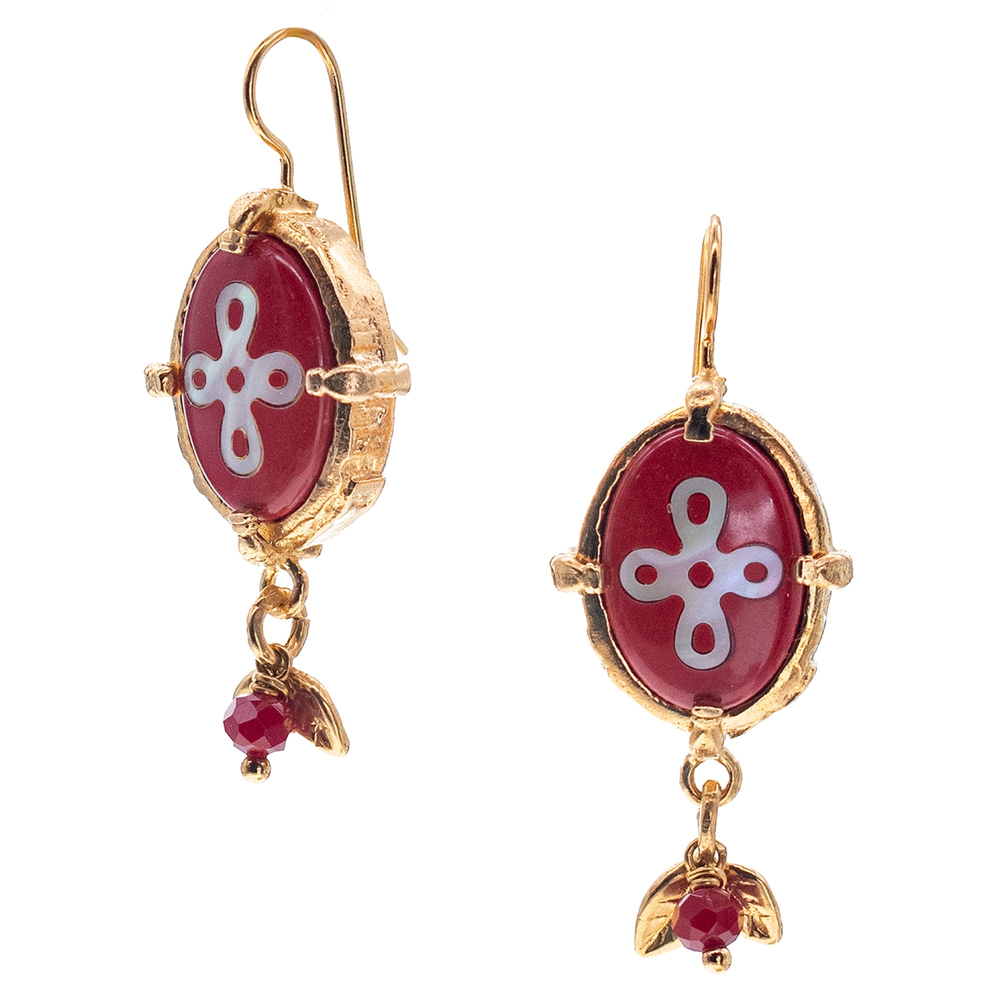 Coral Red Eternal Bloom Earrings – Gold Plated – Gem Kingdom