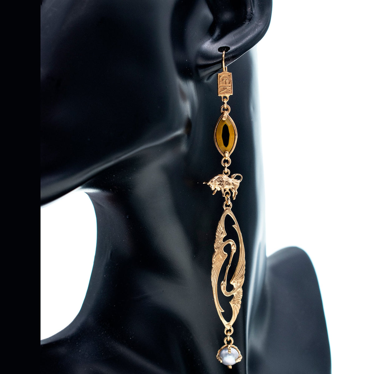 Crane Single Earring – Gold Plated – Gem Kingdom