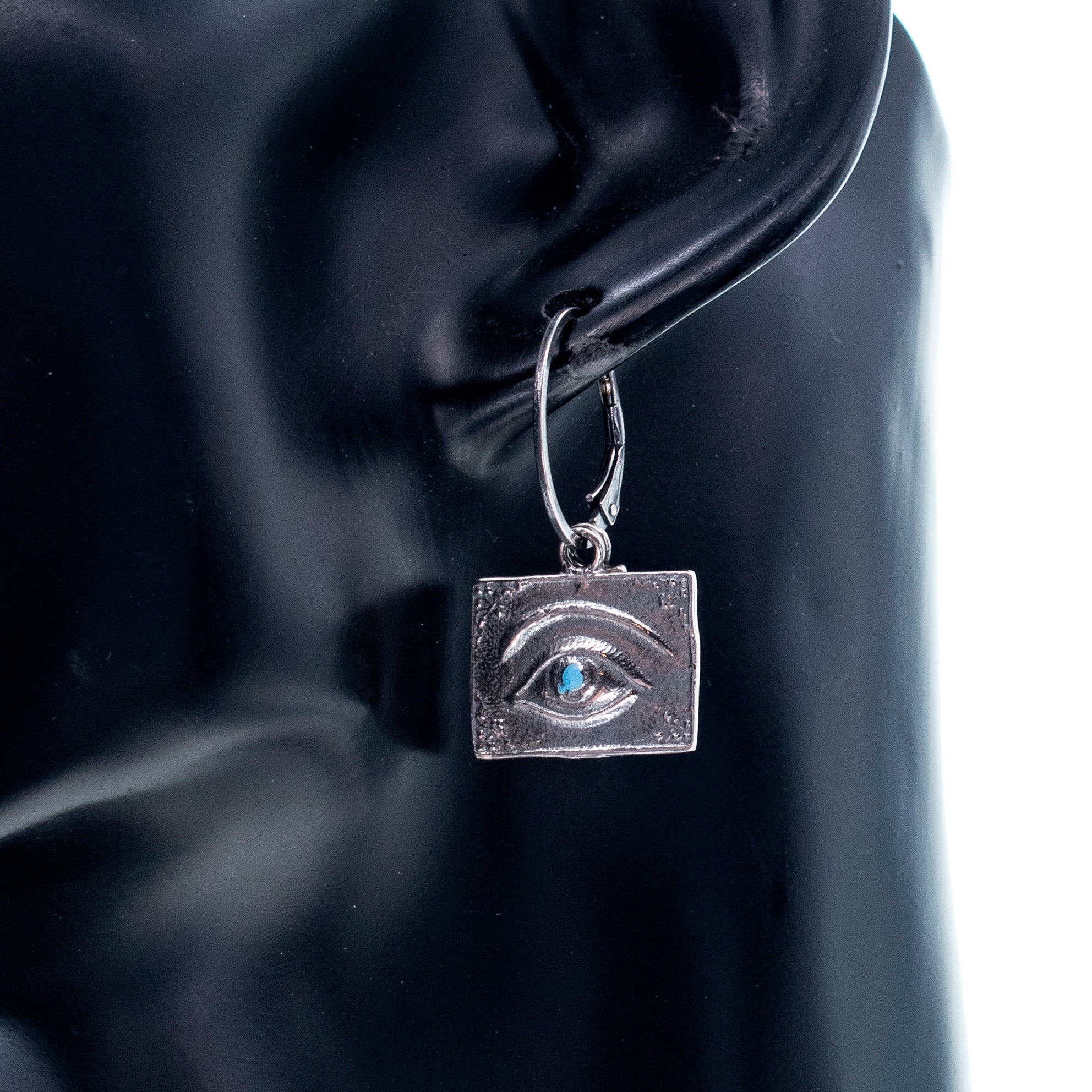 Silver Eye Ex Voto Single Earring – Sterling Silver – Gem Kingdom