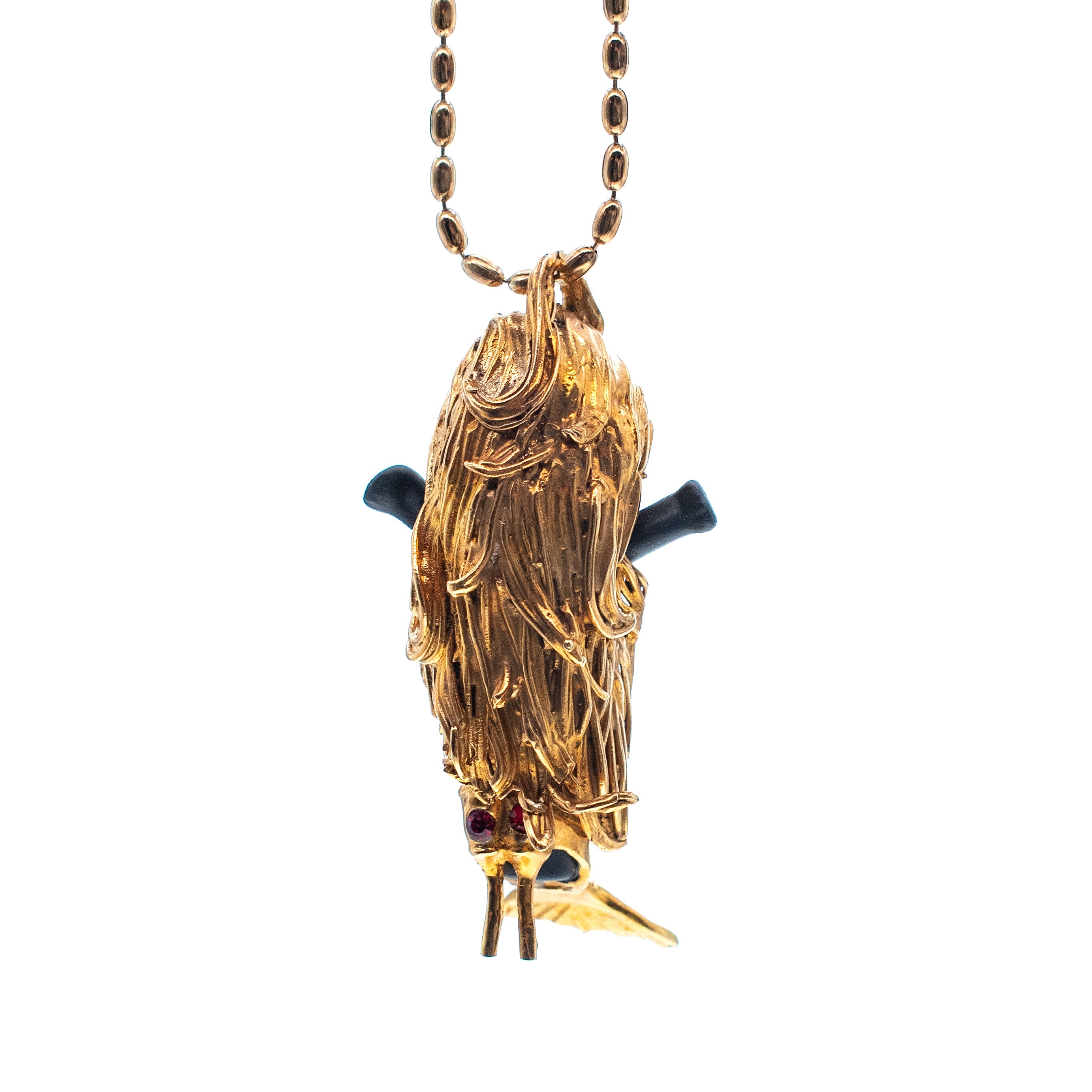 Flipper Black And Gold Necklace – Gold Plated – Gem Kingdom