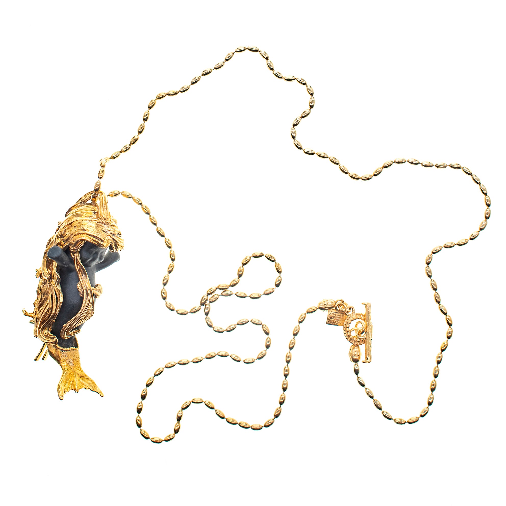 "Flipper" Necklace Black And Gold
