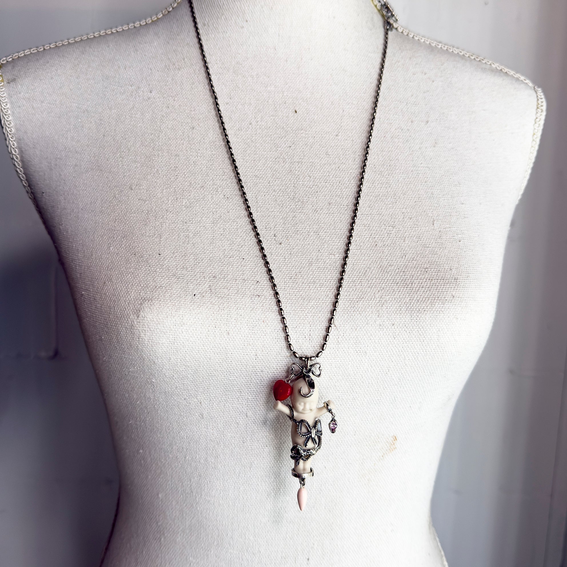 It's A Girl! White And Silver Necklace – Sterling Silver – Gem Kingdom