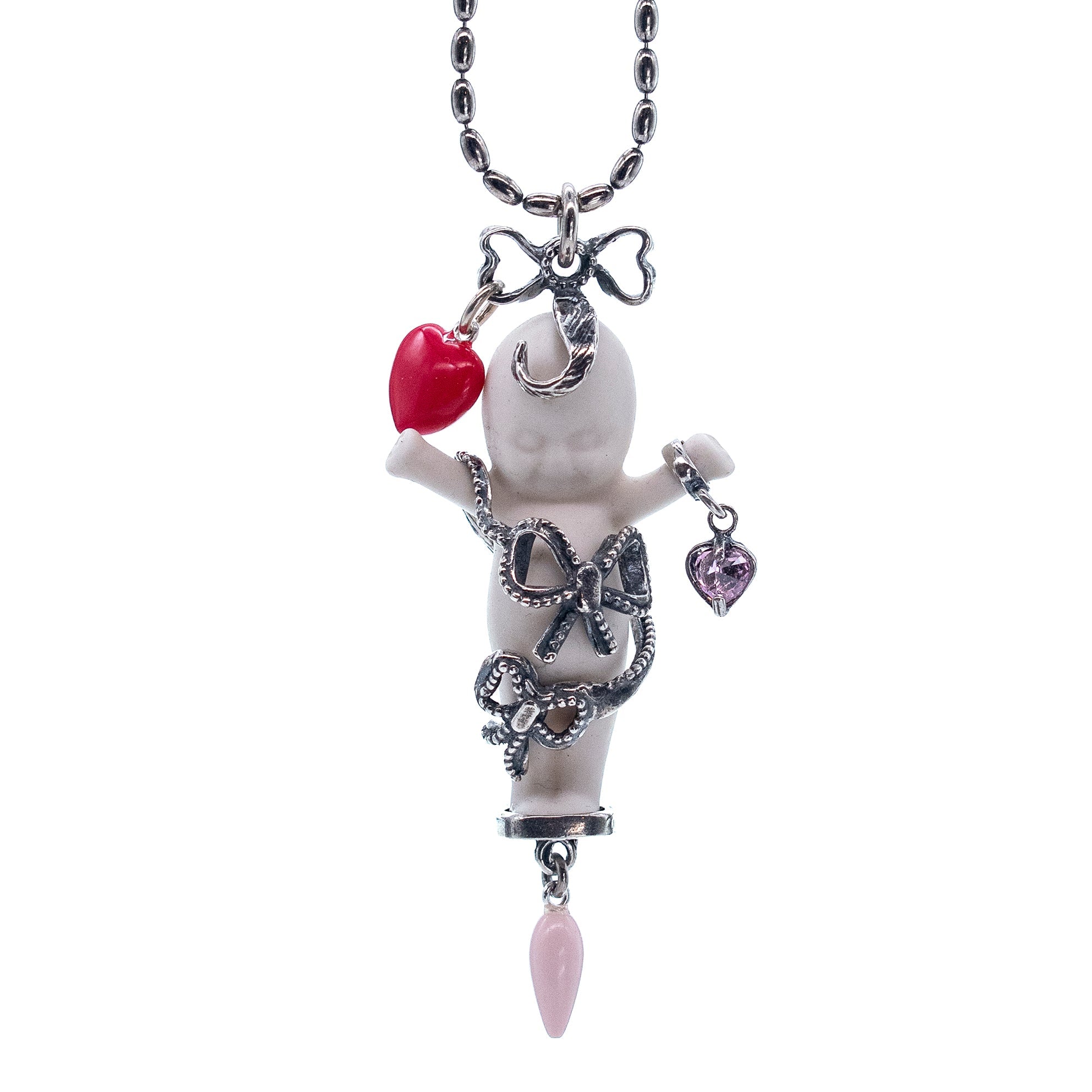 It's A Girl! White And Silver Necklace – Sterling Silver – Gem Kingdom