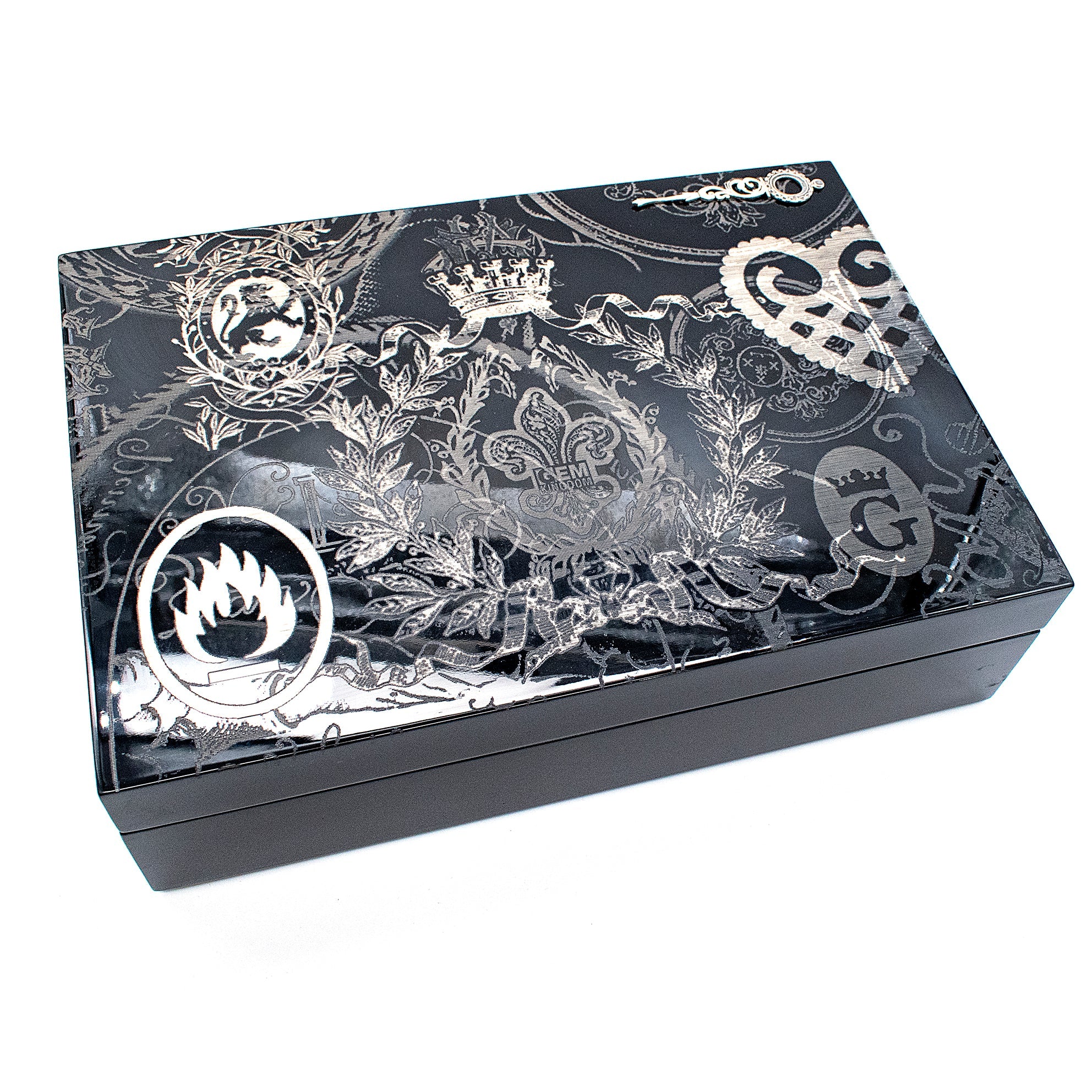 Engraved Black Lacquer Jewelry Box – Gem Kingdom