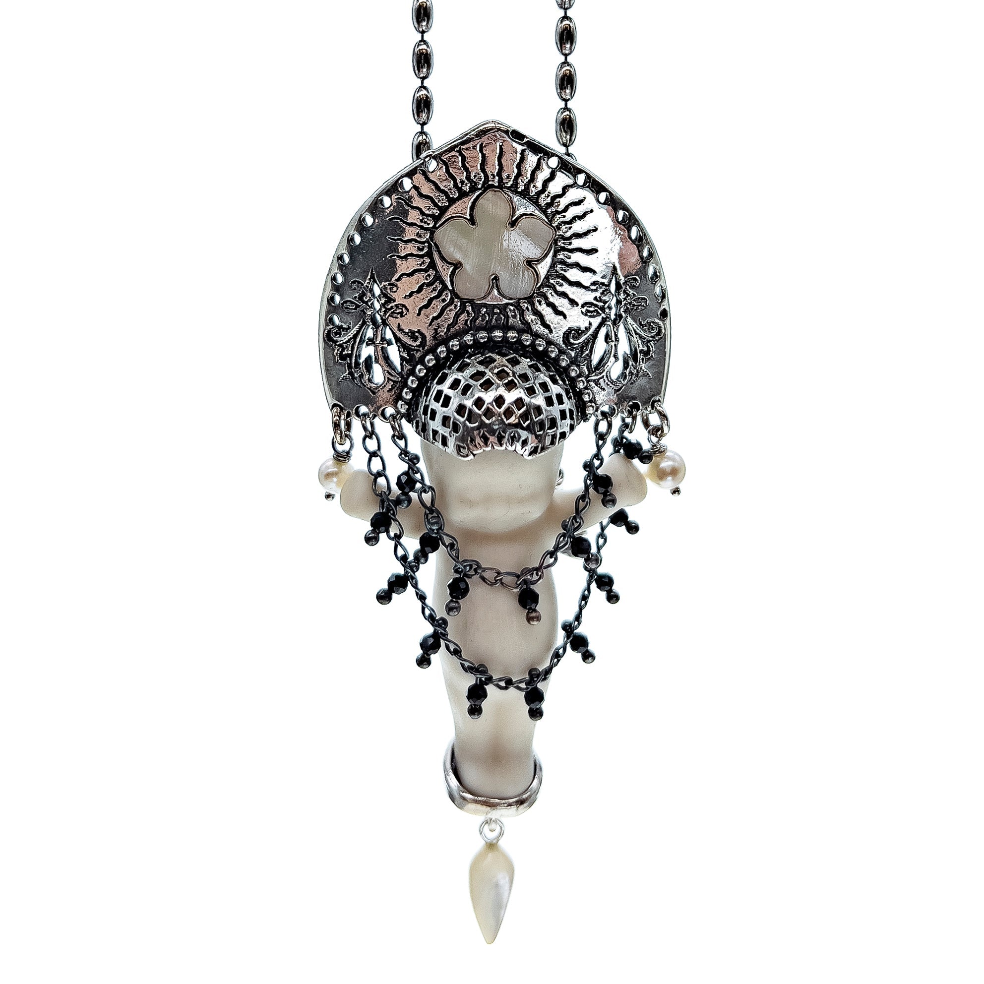 Koko White And Silver Necklace – Sterling Silver – Gem Kingdom