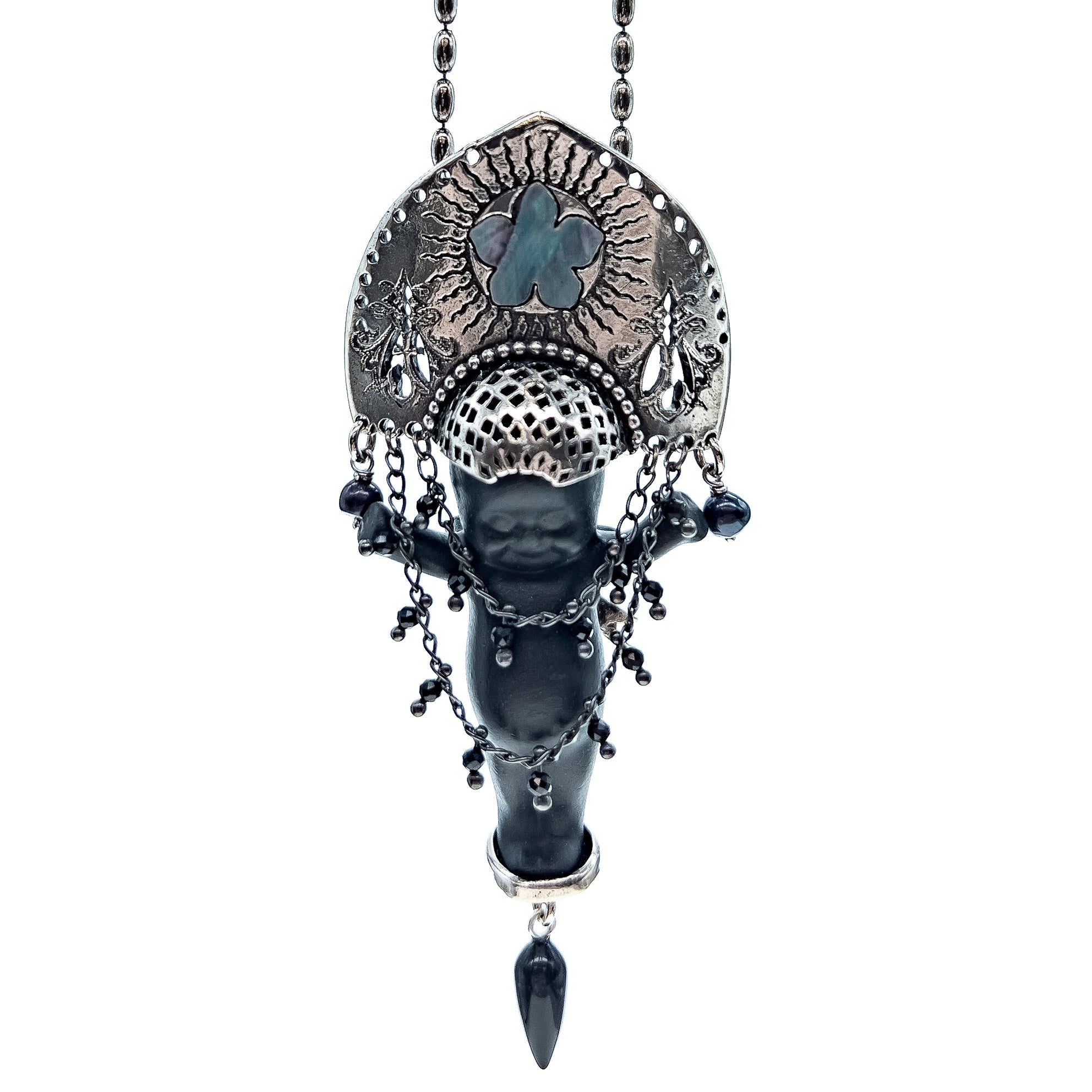 Koko Black And Silver Necklace – Sterling Silver – Gem Kingdom
