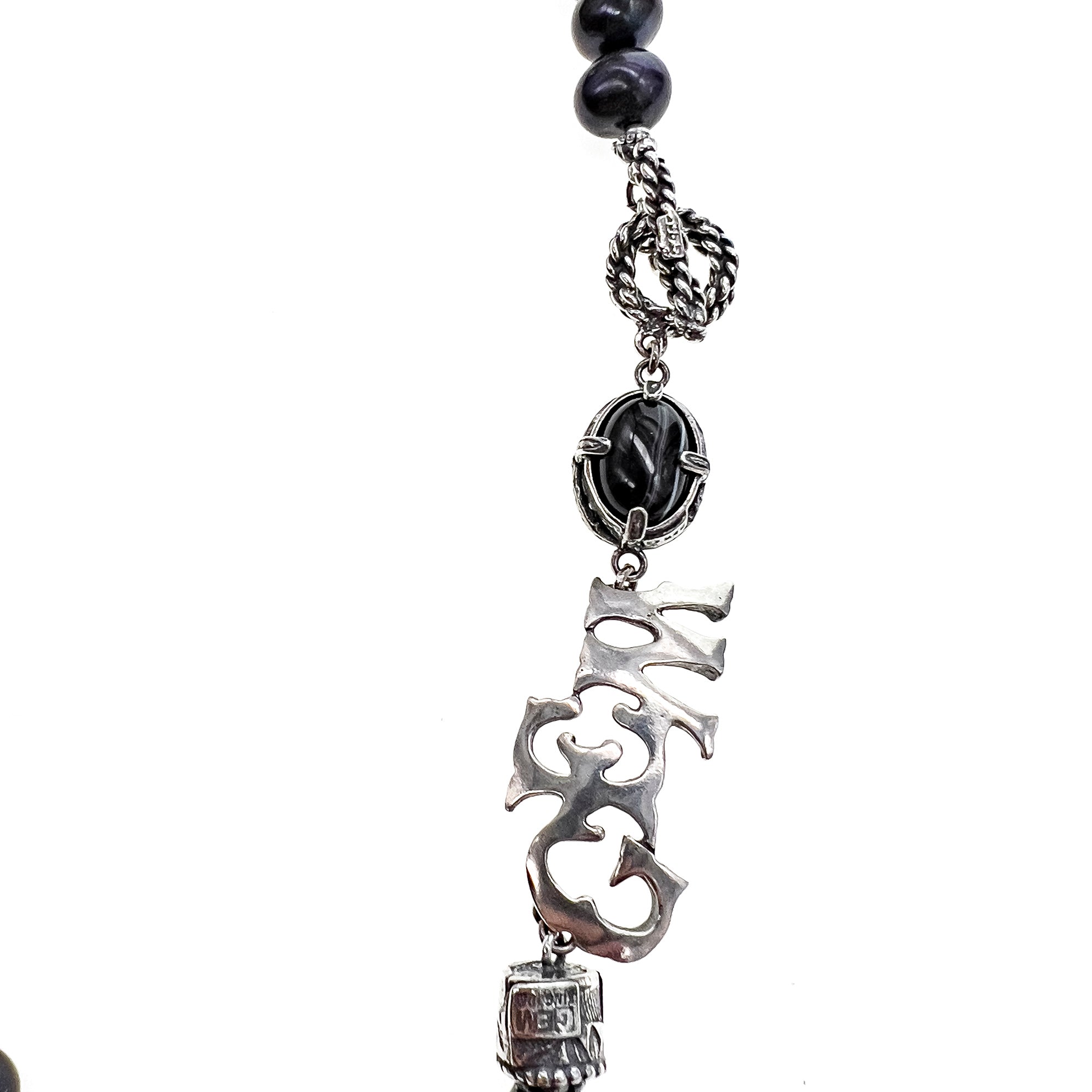 Black Pearl Cameo Necklace – Sterling Silver – Gem Kingdom